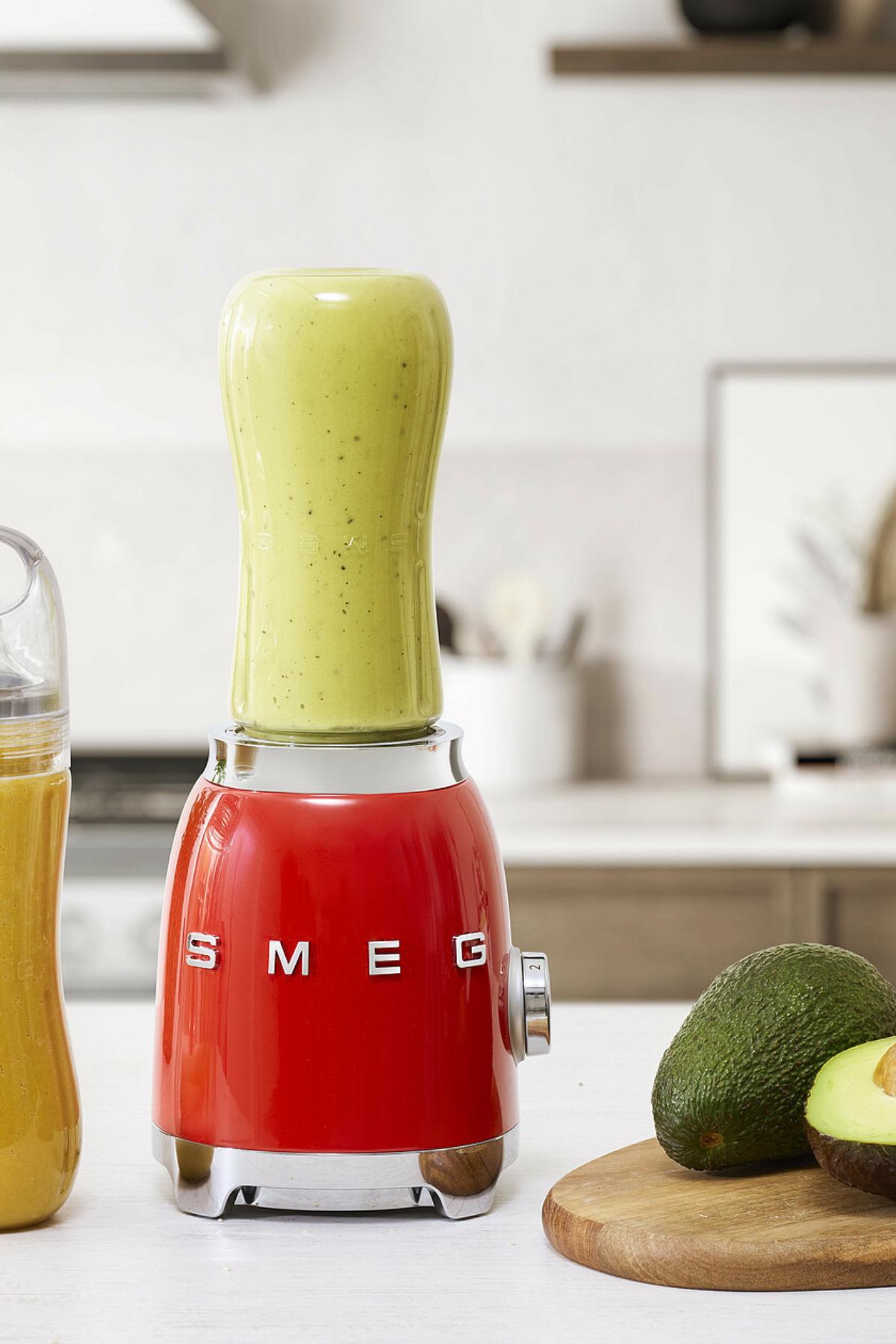 Smeg 50's Style Retro Smoothie Blender Red Pbf01rdeu - Double Bottle