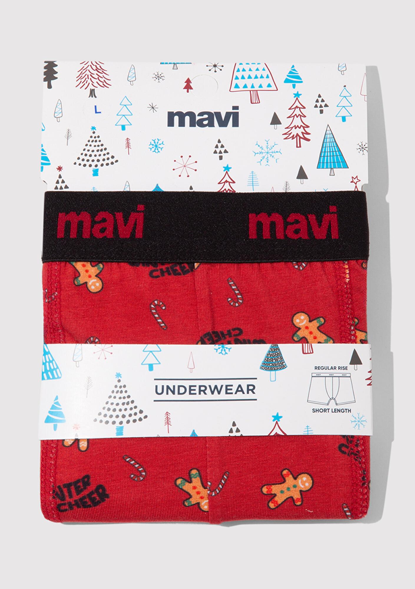 Mavi Yılbaşı Temalı Baskılı Boxer 0912133-32421