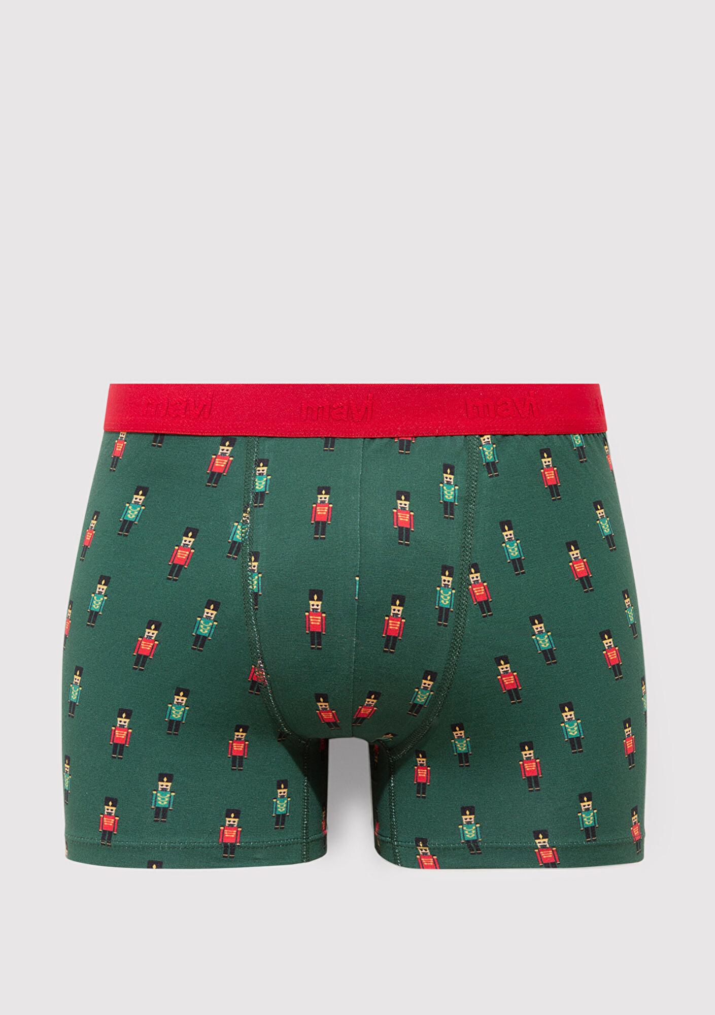 Mavi Yılbaşı Temalı Baskılı Boxer 0912138-71871