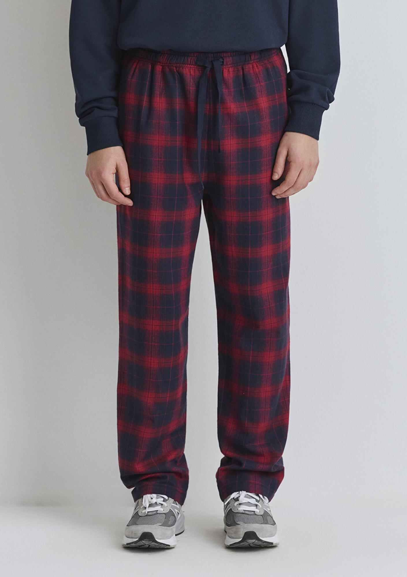 Mavi Yılbaşı Temalı Ekose Pantolon 0010570-84538