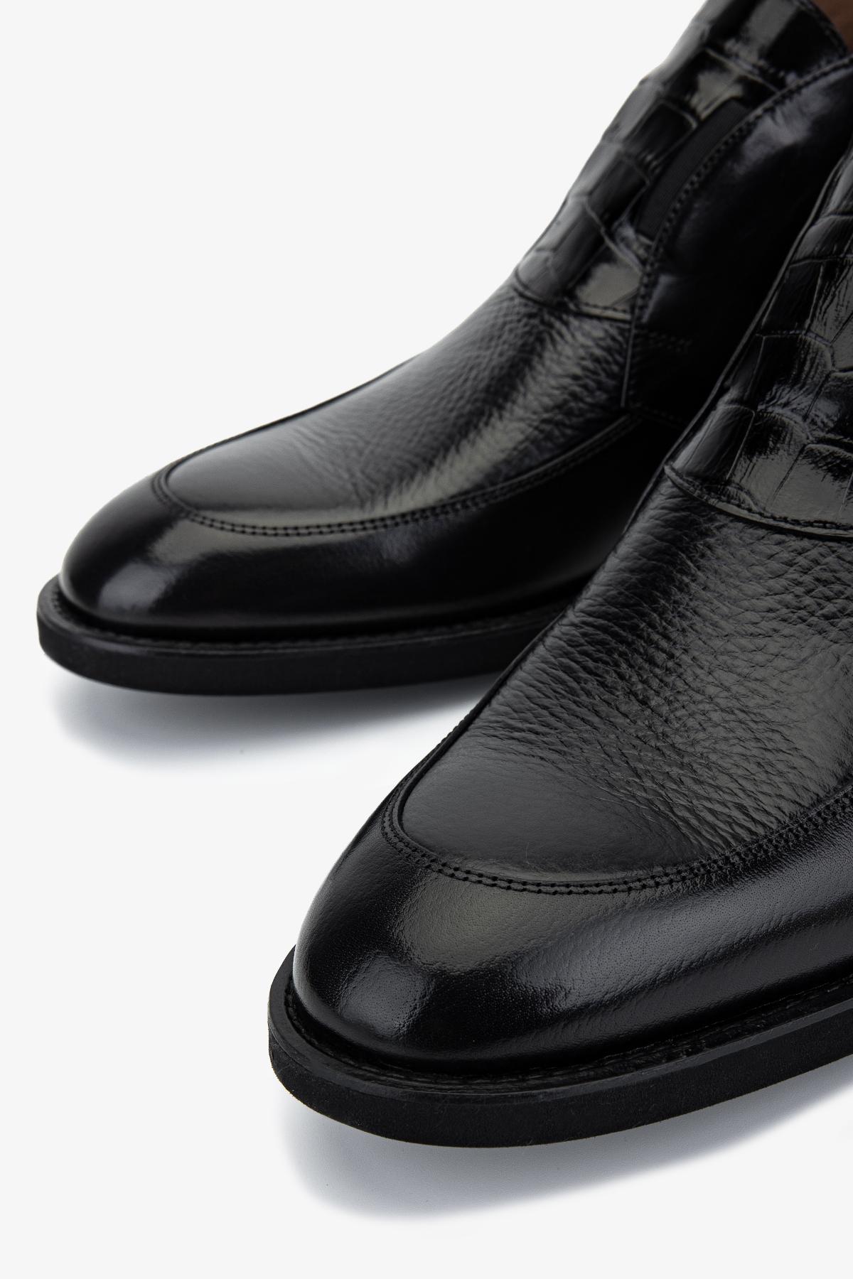 Valmenti Erkek Hakiki Deri Siyah Klasik Bot