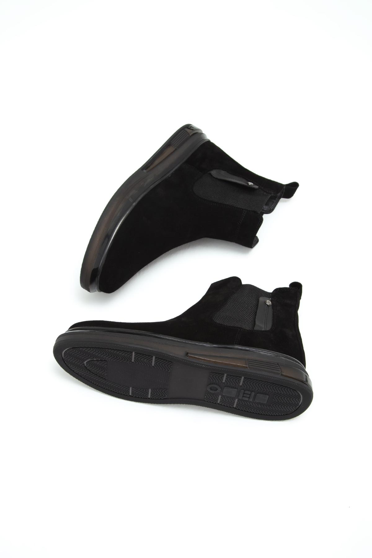 Tnc Sports Erkek Hakiki Deri Siyah Süet Casual Bot