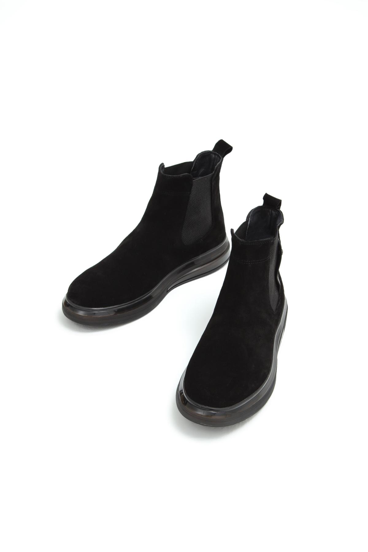 Tnc Sports Erkek Hakiki Deri Siyah Süet Casual Bot