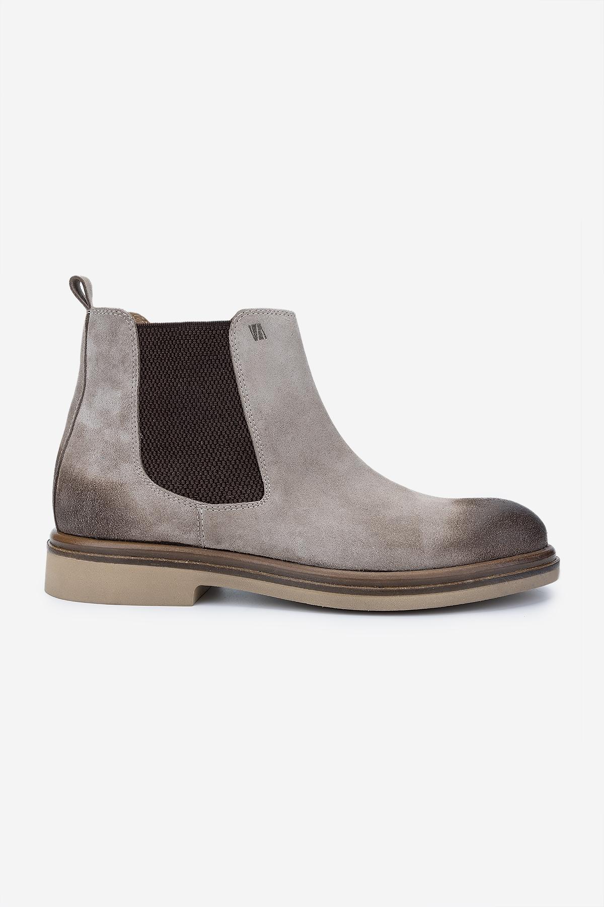 Valmenti Erkek Hakiki Deri Bej Süet Casual Bot