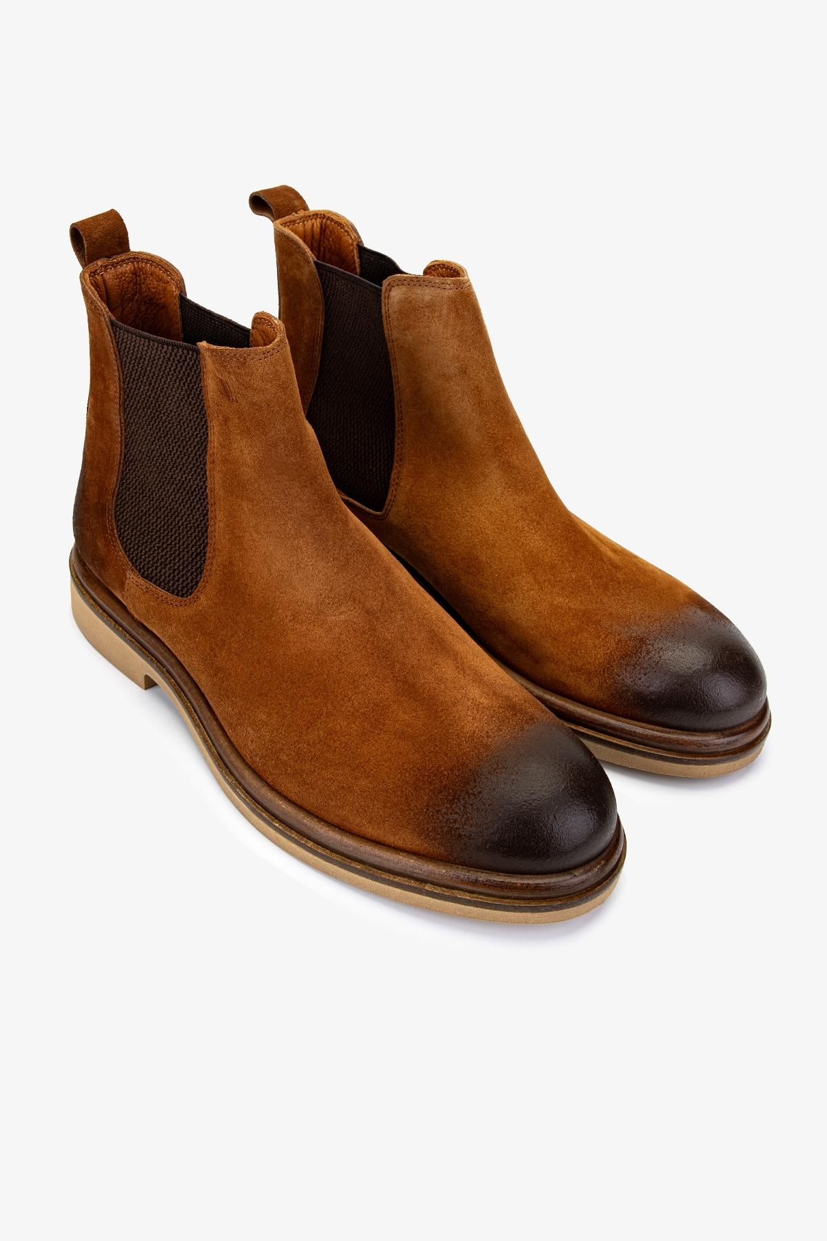 Valmenti Erkek Hakiki Deri Taba Süet Casual Bot