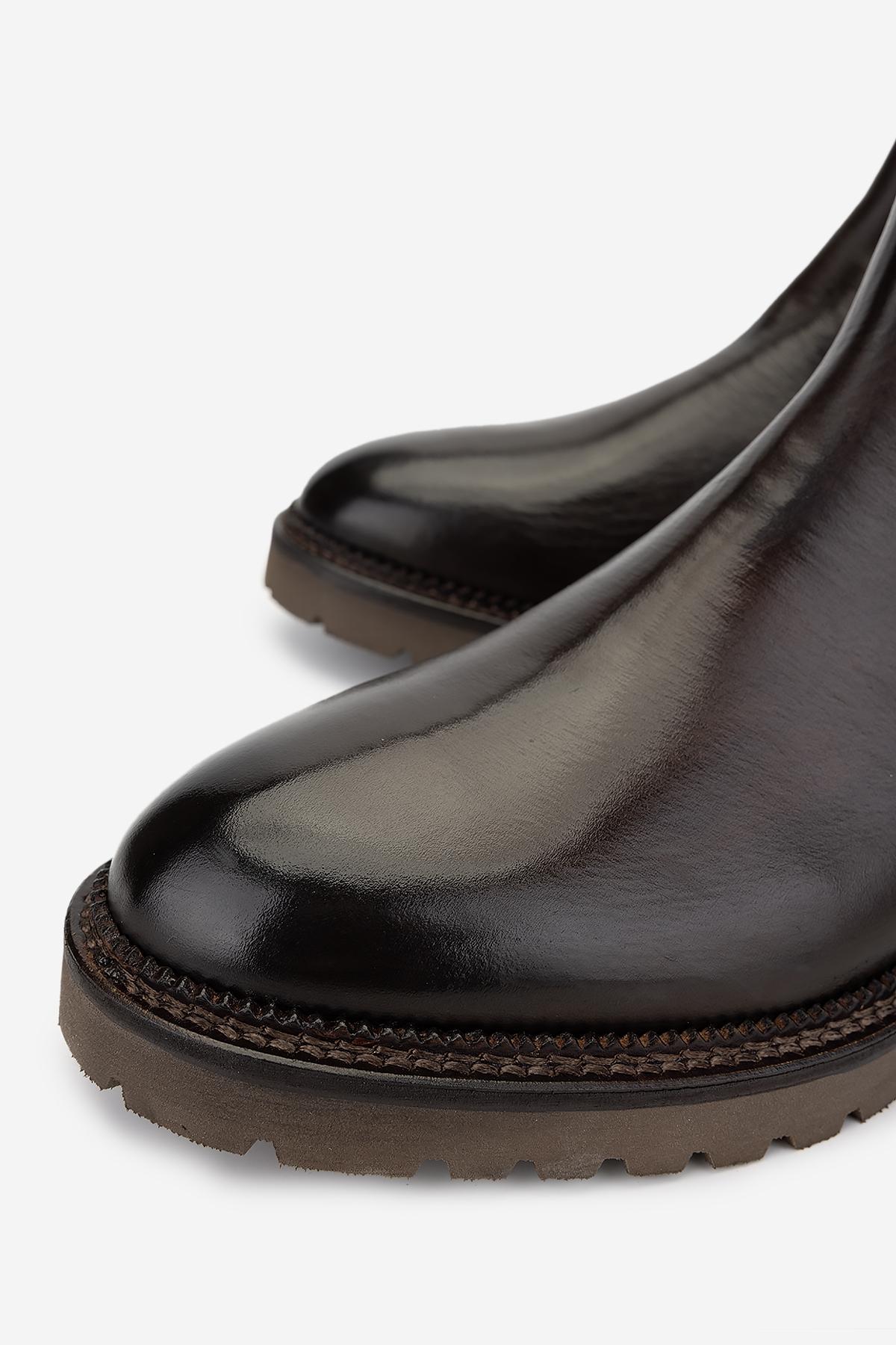 Valmenti Erkek Hakiki Deri Kahverengi Casual Bot