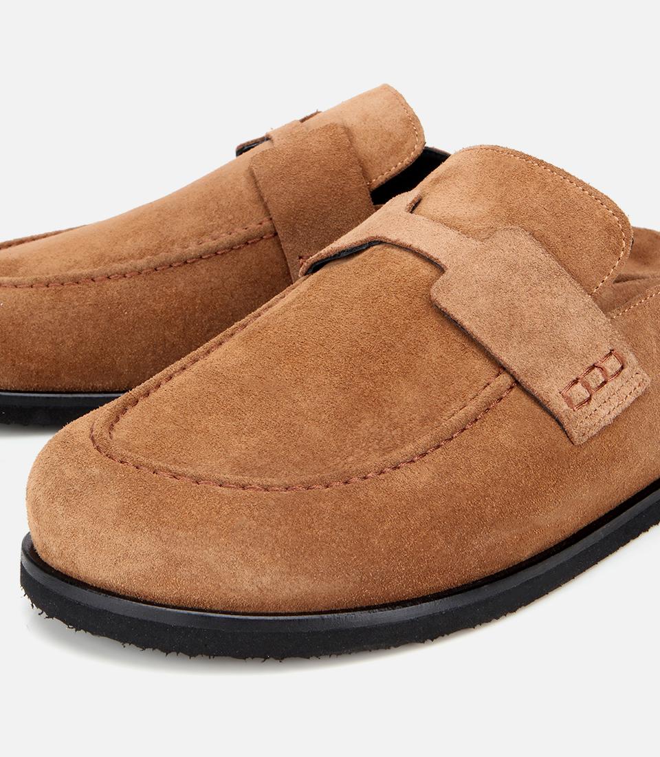 Erkek Süet Taba Kahverengi Düz Terlik