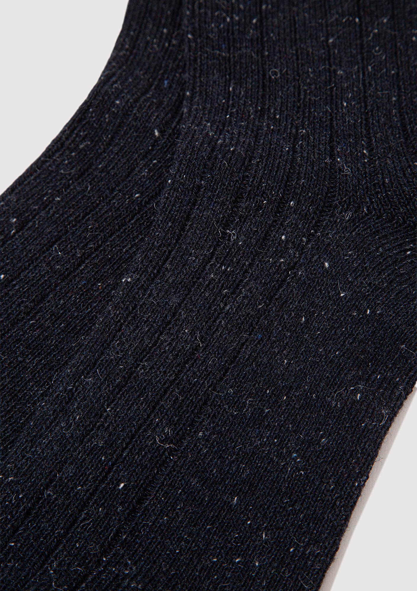 Mavi Yün Karışımlı Siyah Bot Çorabı 0912000-900