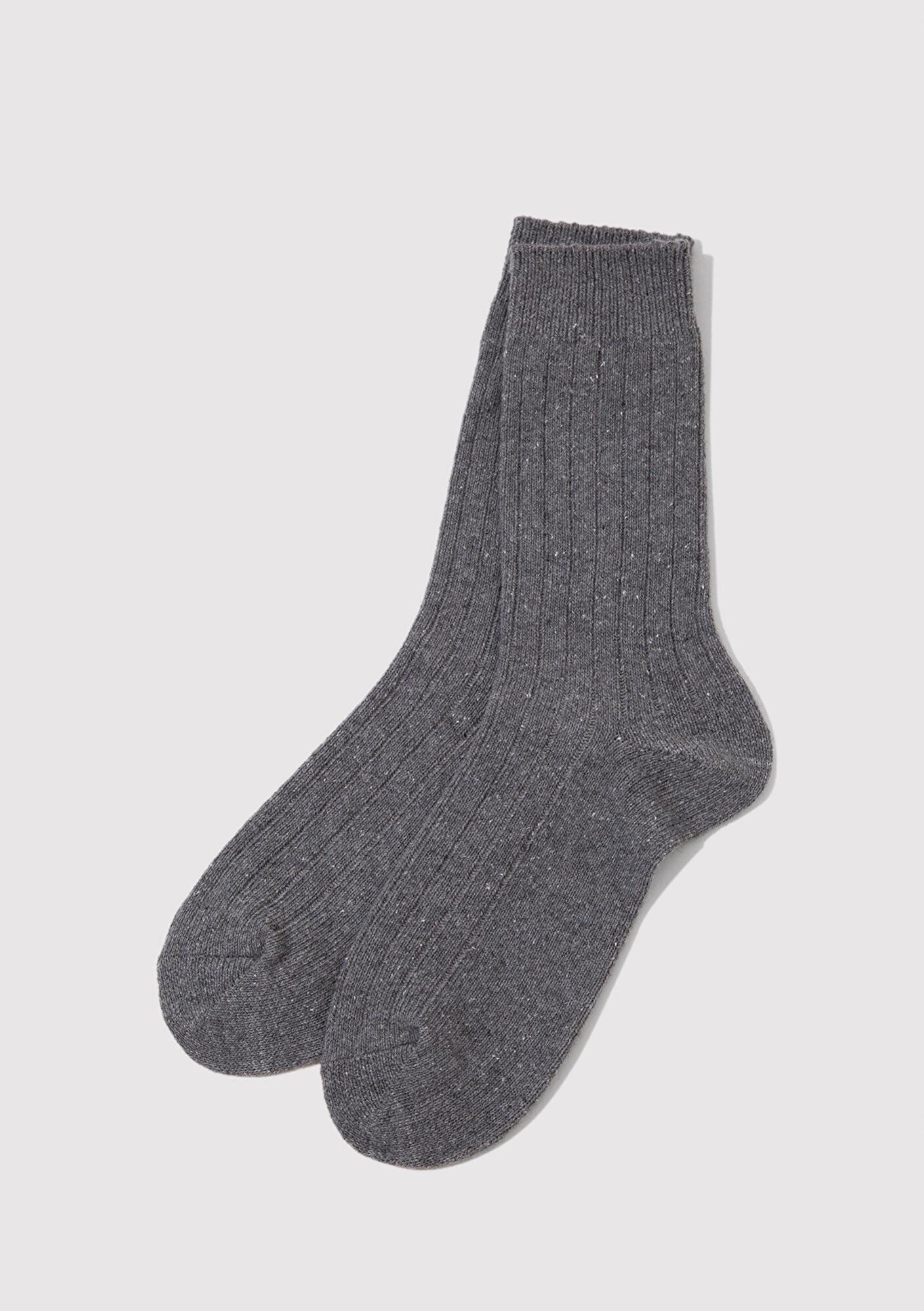 Mavi Yün Karışımlı Gri Bot Çorabı 0912000-24674