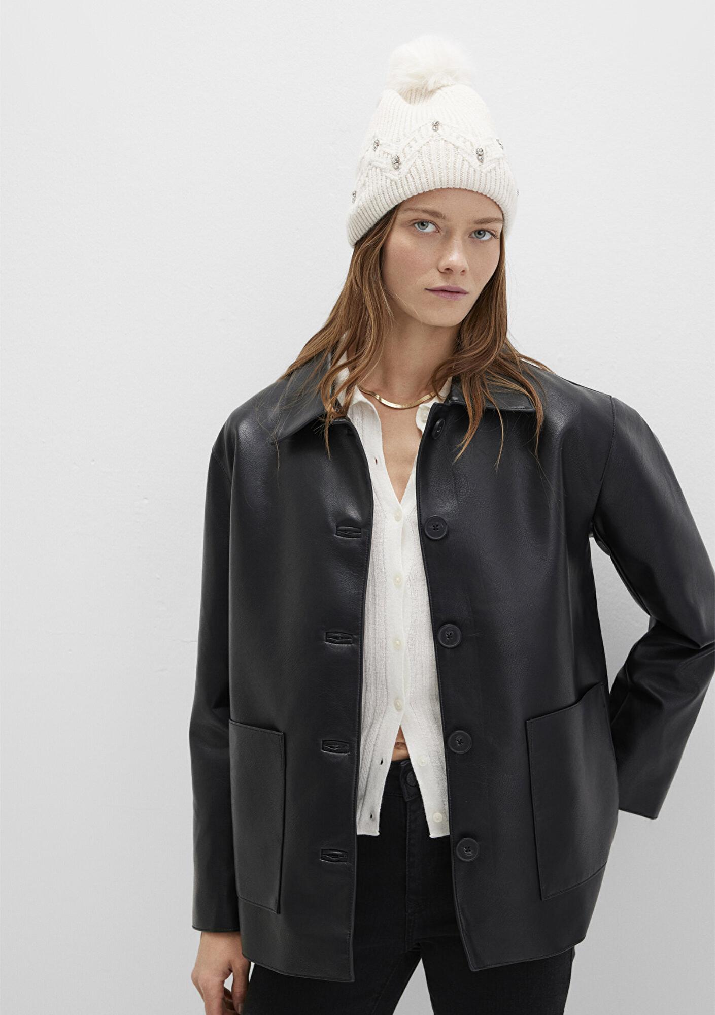 Mavi Ponponlu Ekru Bere 1913606-70048