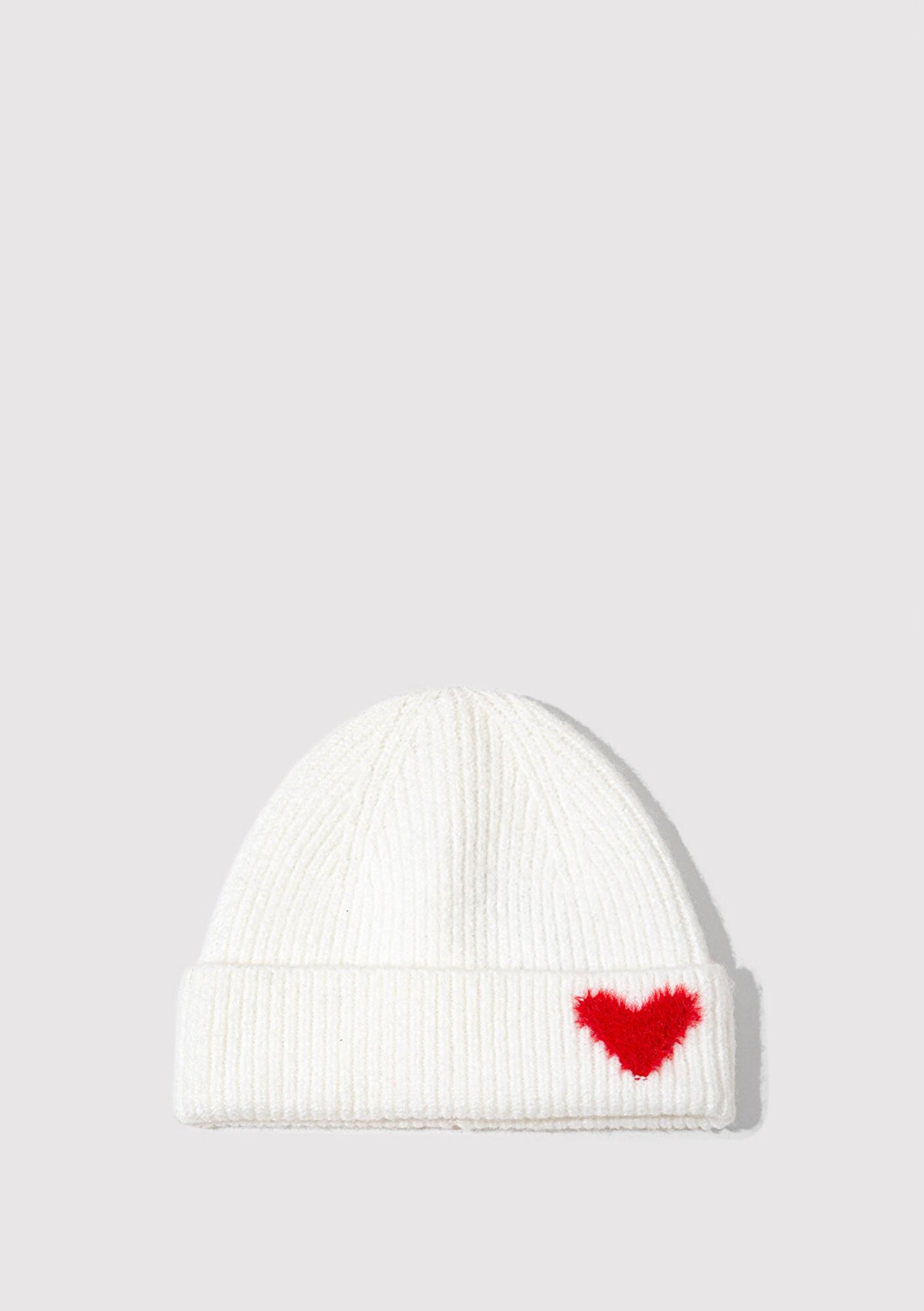 Mavi Kalp Detaylı Beyaz Bere 1913605-20454