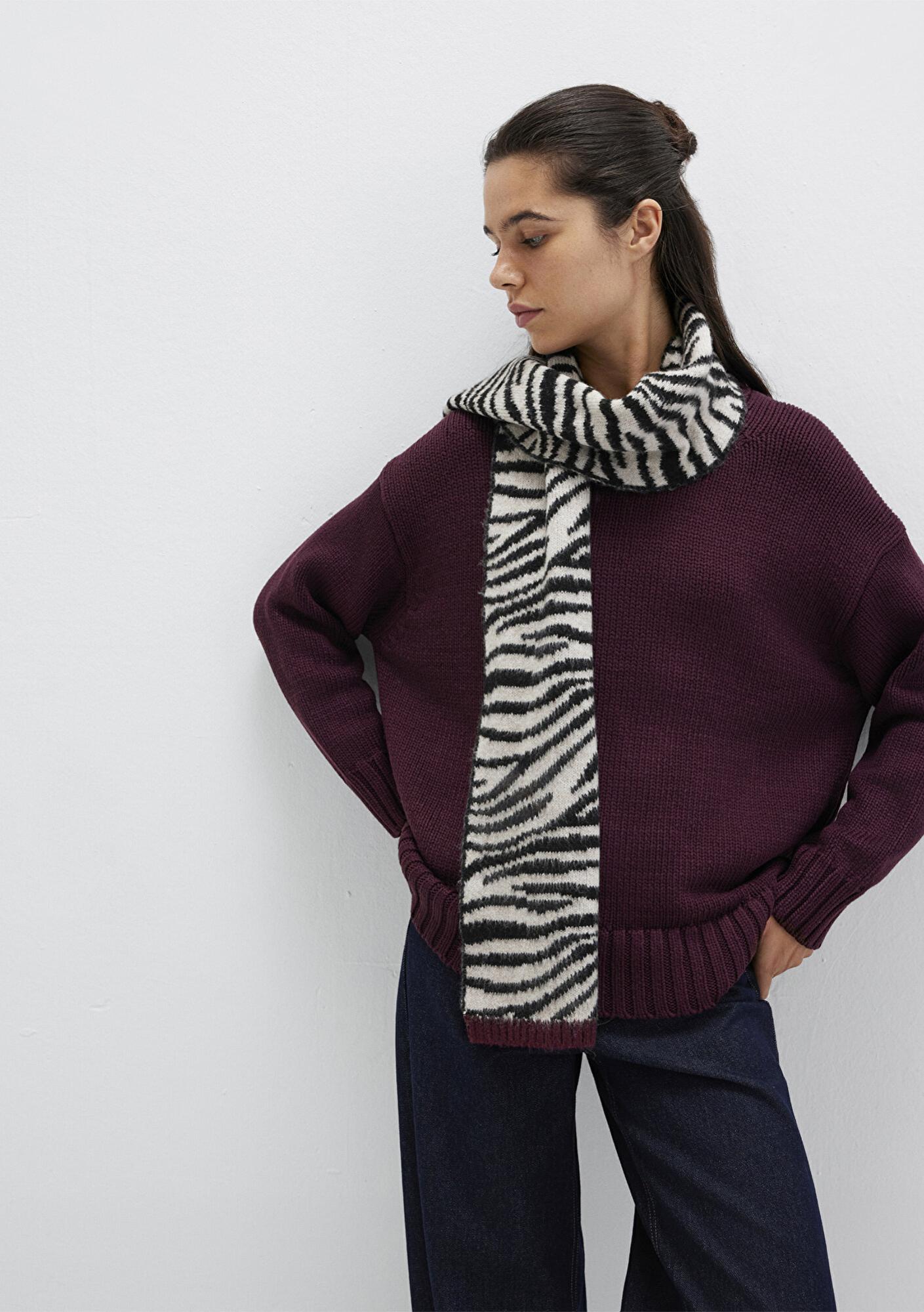 Mavi Zebra Desenli Atkı 1913601-900