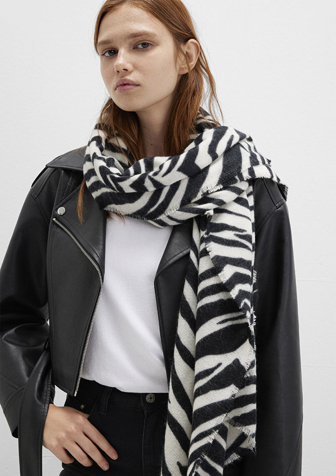 Mavi Zebra Desenli Atkı 1913598-900