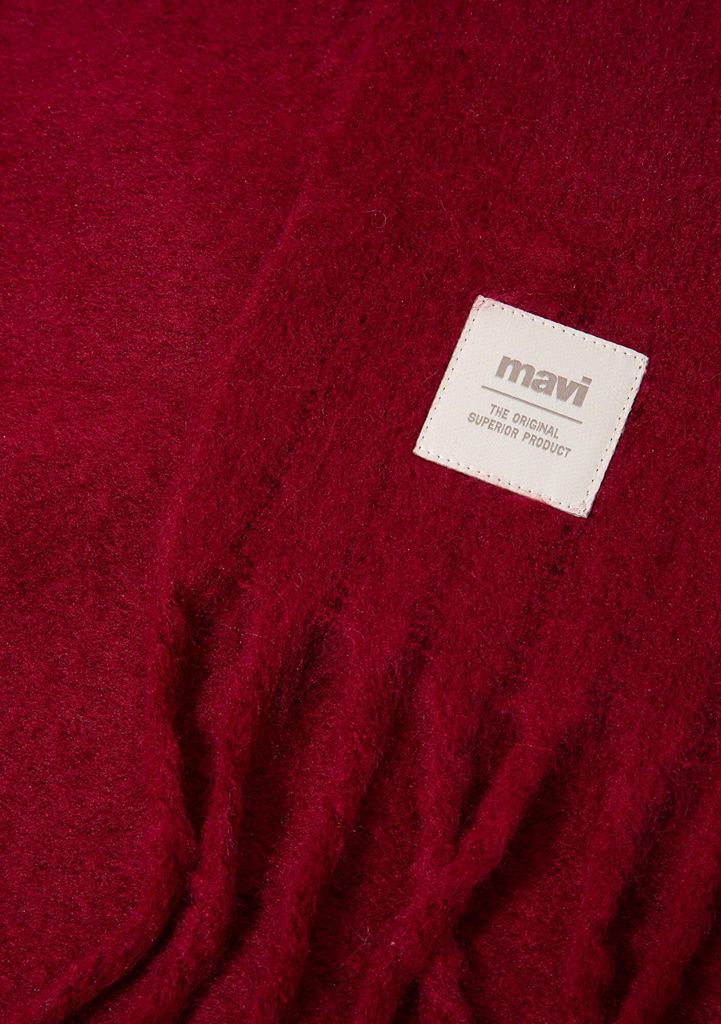 Mavi Püsküllü Bordo Atkı 1912807-24862