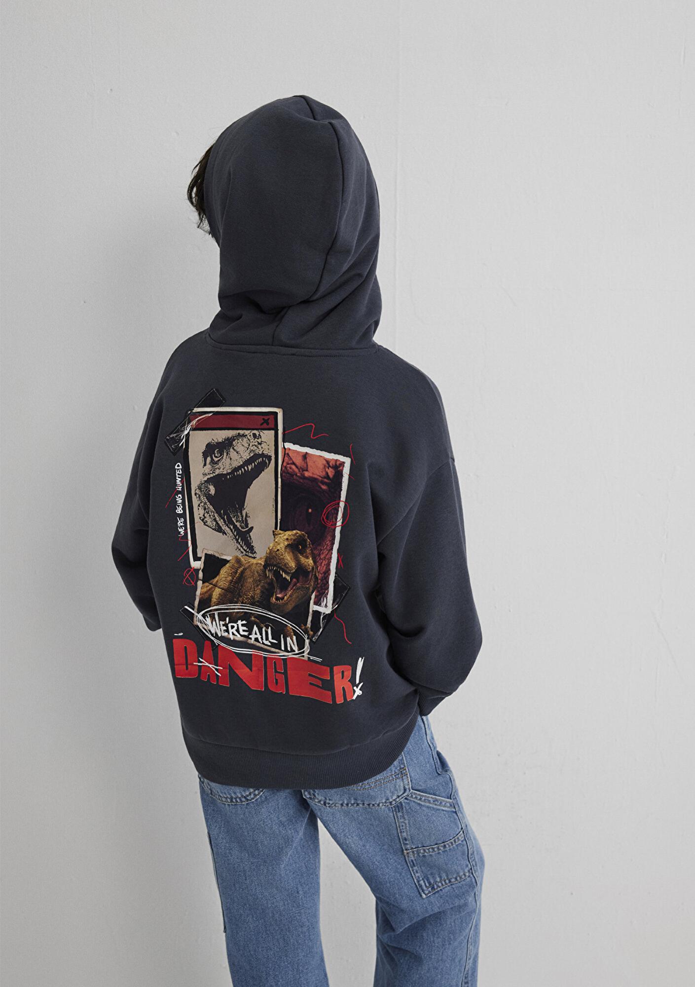 Mavi Jurassic Park Baskılı Antrasit Sweatshirt 6S10135-70087