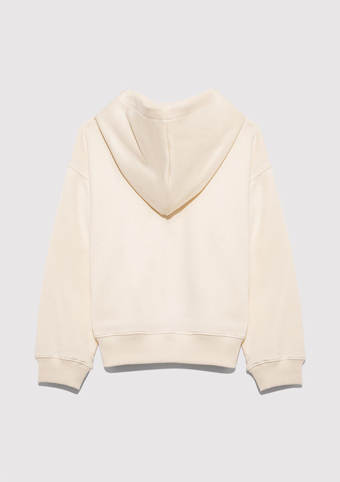 Mavi Mavi Patch Logo Fermuarlı Bej Sweatshirt 7S10144-70072