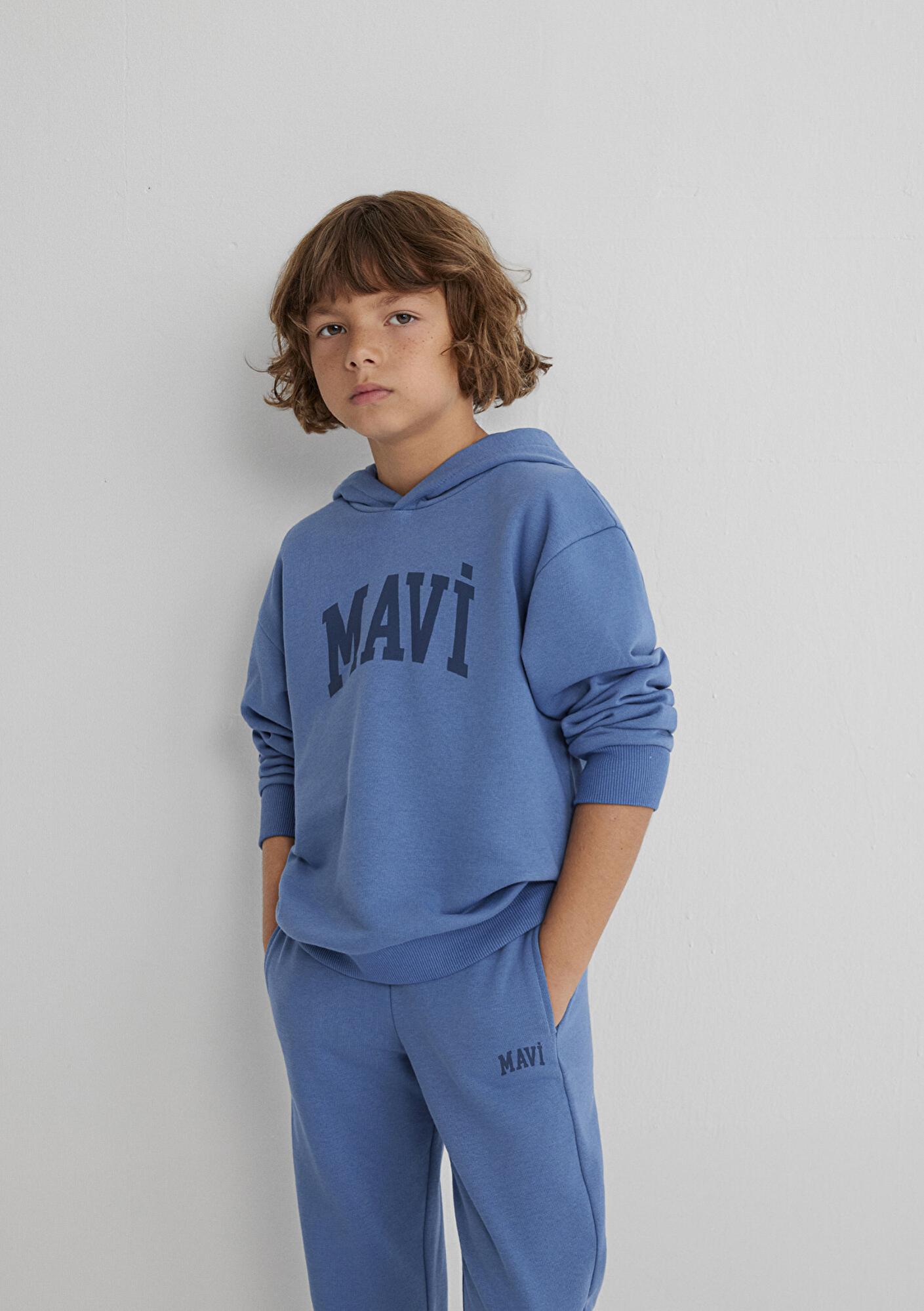 Mavi Mavi Logo Baskılı Mavi Sweatshirt 6S10143-83767