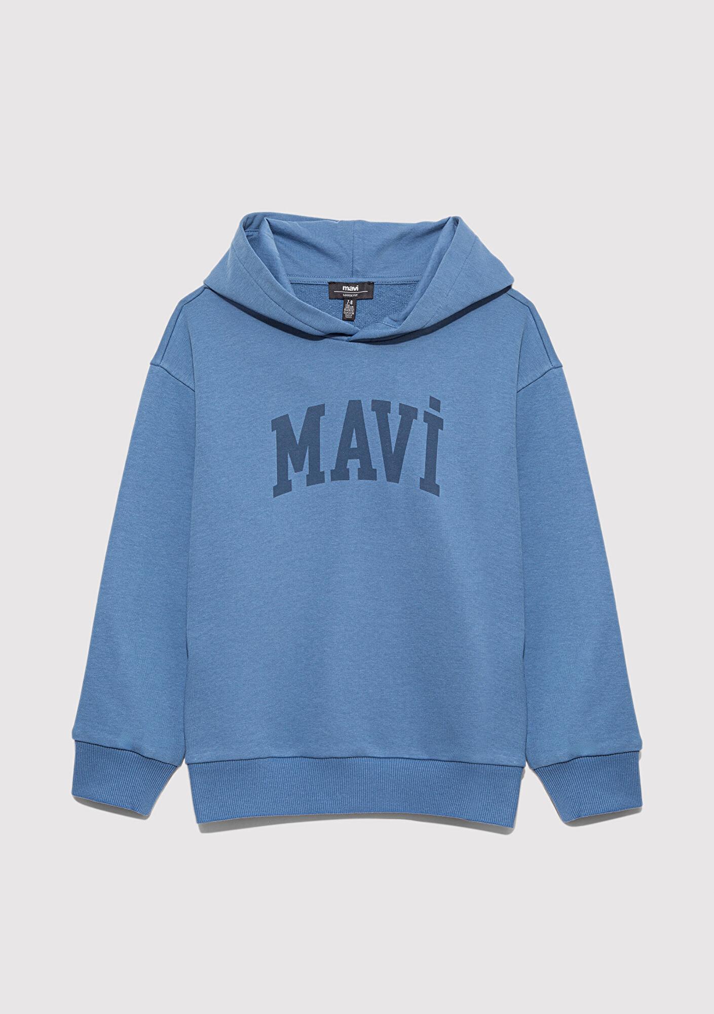 Mavi Mavi Logo Baskılı Mavi Sweatshirt 6S10143-83767