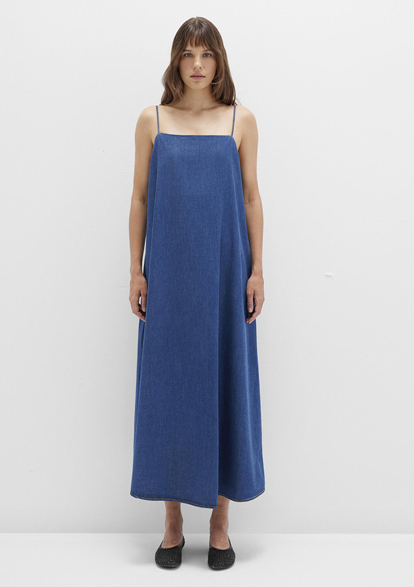 Mavi Askılı Mavi Elbise 1310727-85481