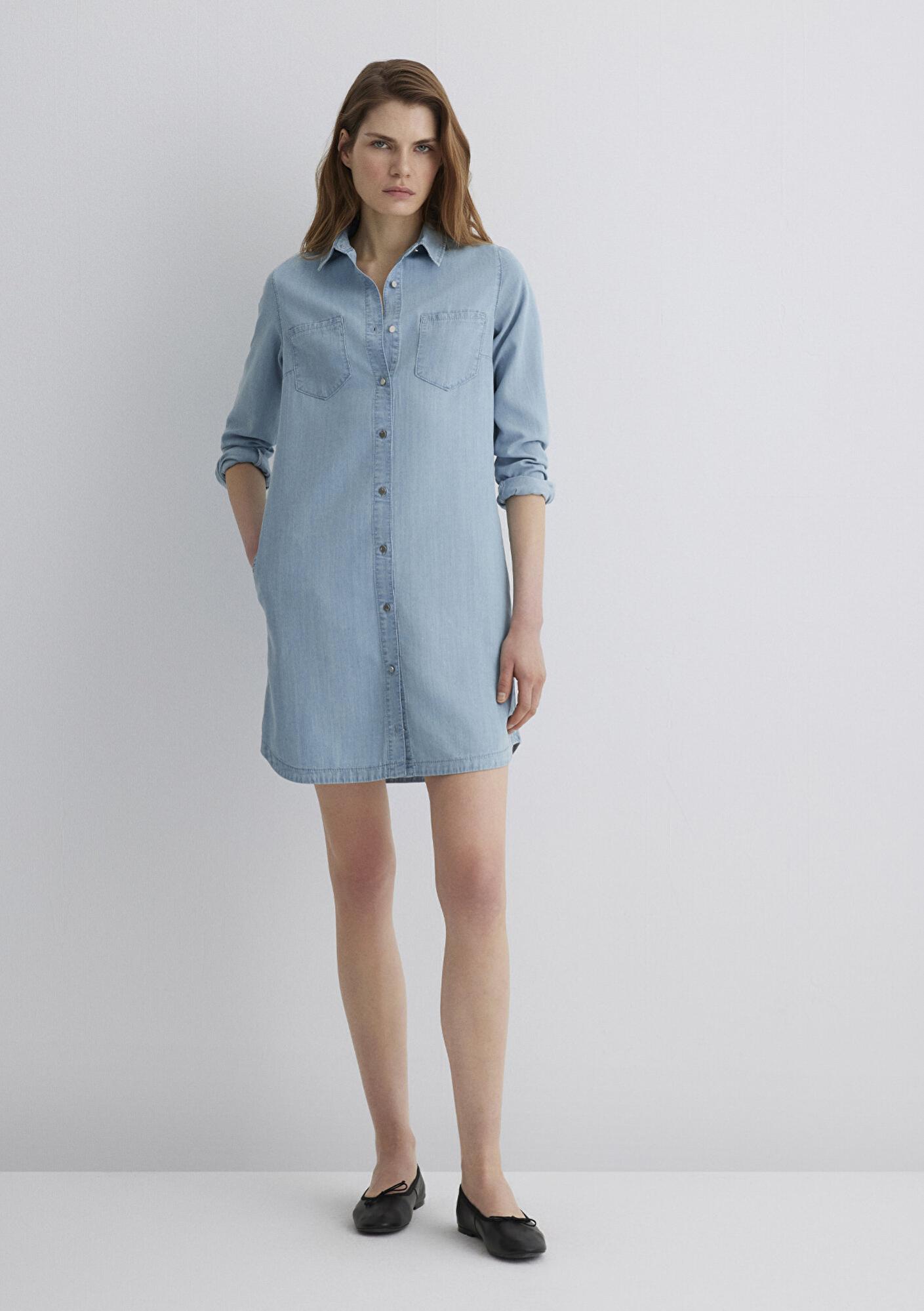 Mavi Liz Everyday Açık Mavi Jean Elbise 130656-89576
