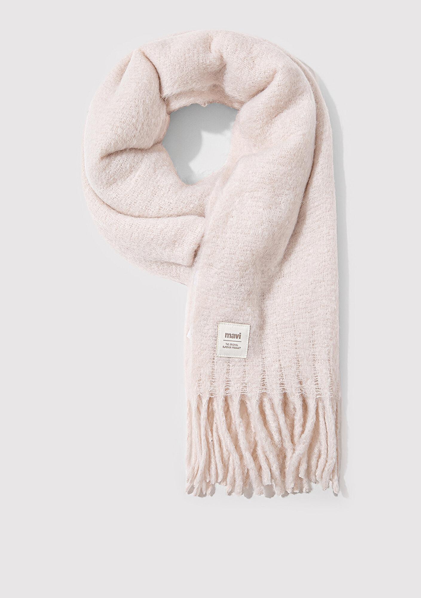 Mavi Püsküllü Ekru Atkı 1912807-34523