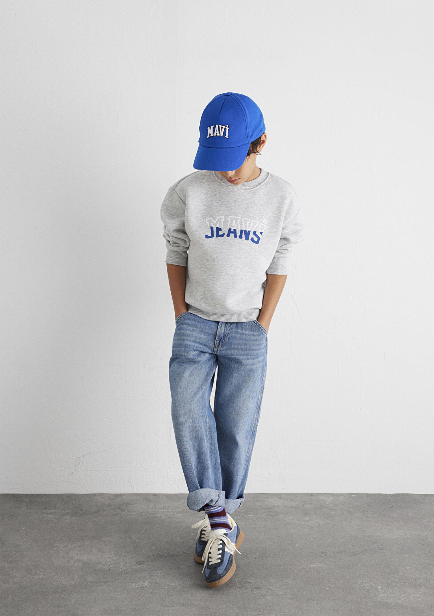 Mavi Mavi Logo Baskılı Gri Sweatshirt 6S10031-85438