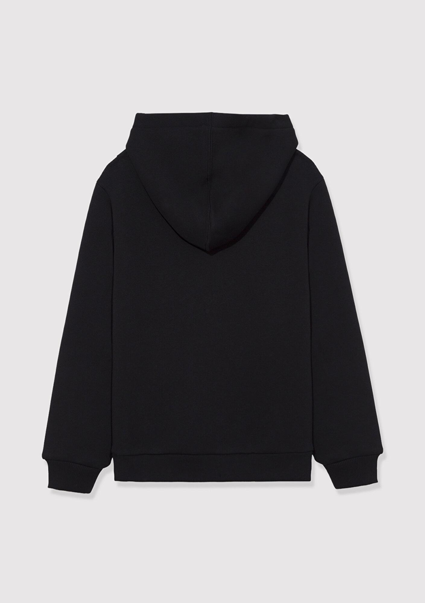 Mavi Mavi Logo Baskılı Kapüşonlu Siyah Sweatshirt 6610110-900