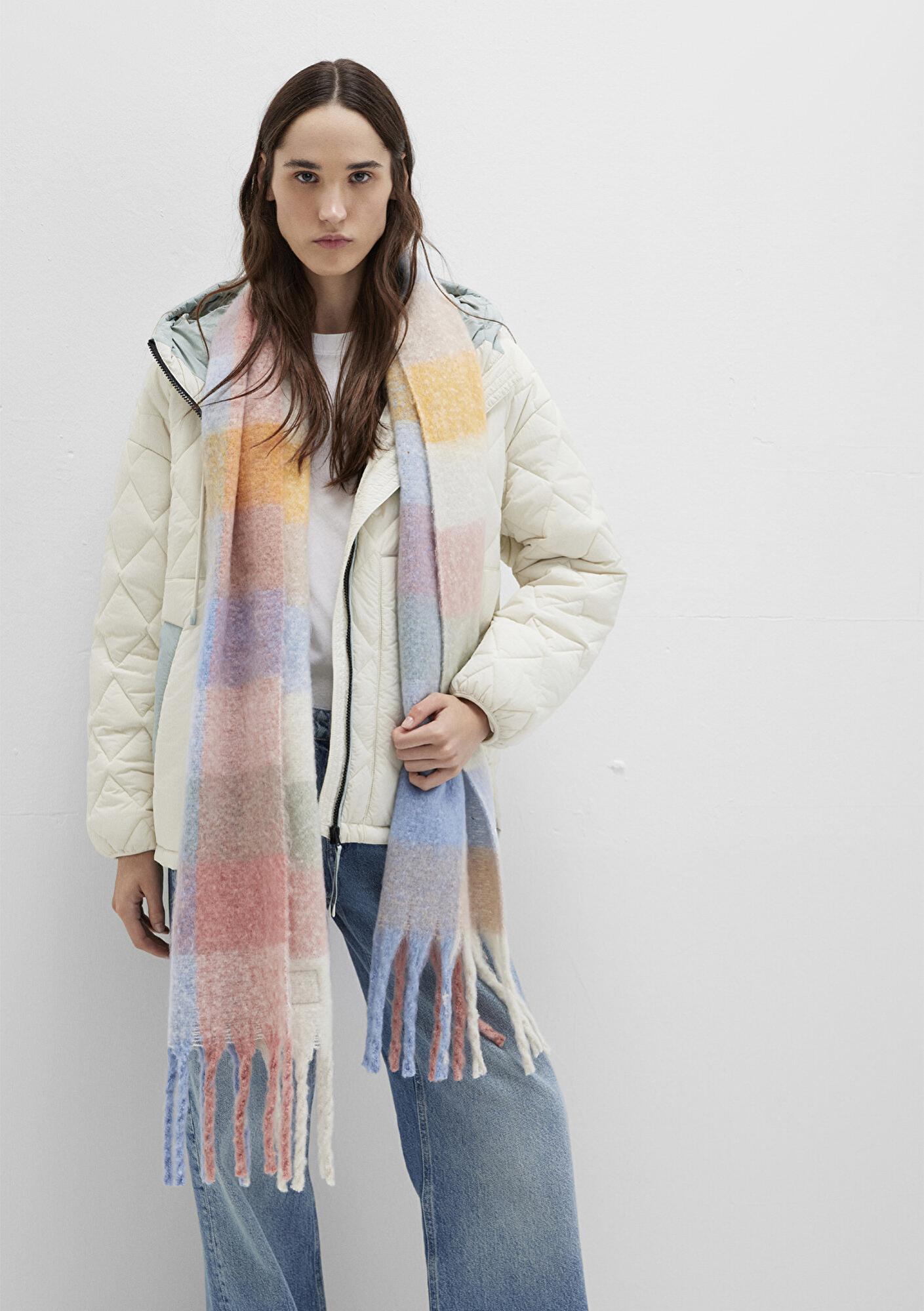 Mavi Püsküllü Kareli Atkı 1911734-82952