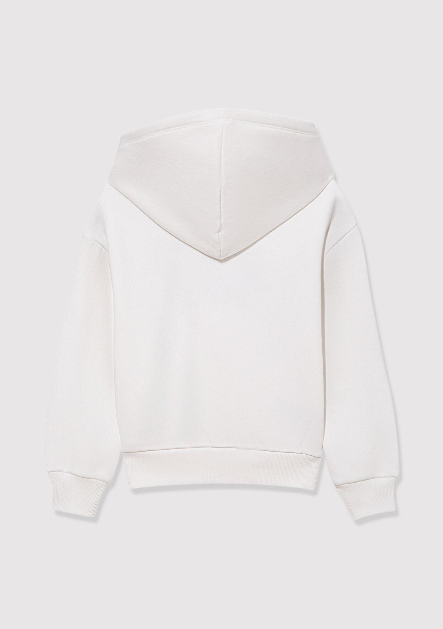 Mavi Mavi Logo Baskılı Beyaz Kapüşonlu Sweatshirt 6610110-70057