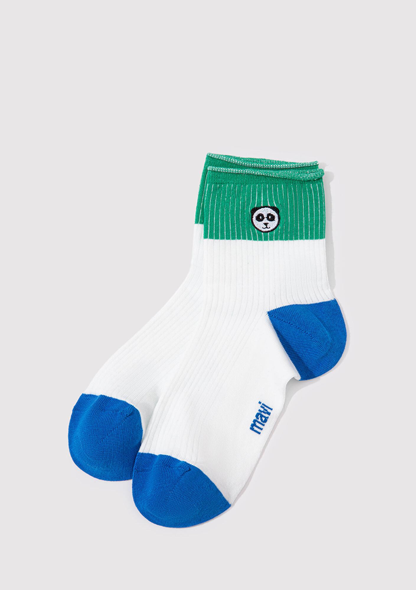 Mavi Panda Nakışlı Soket Çorap 1911370-34523