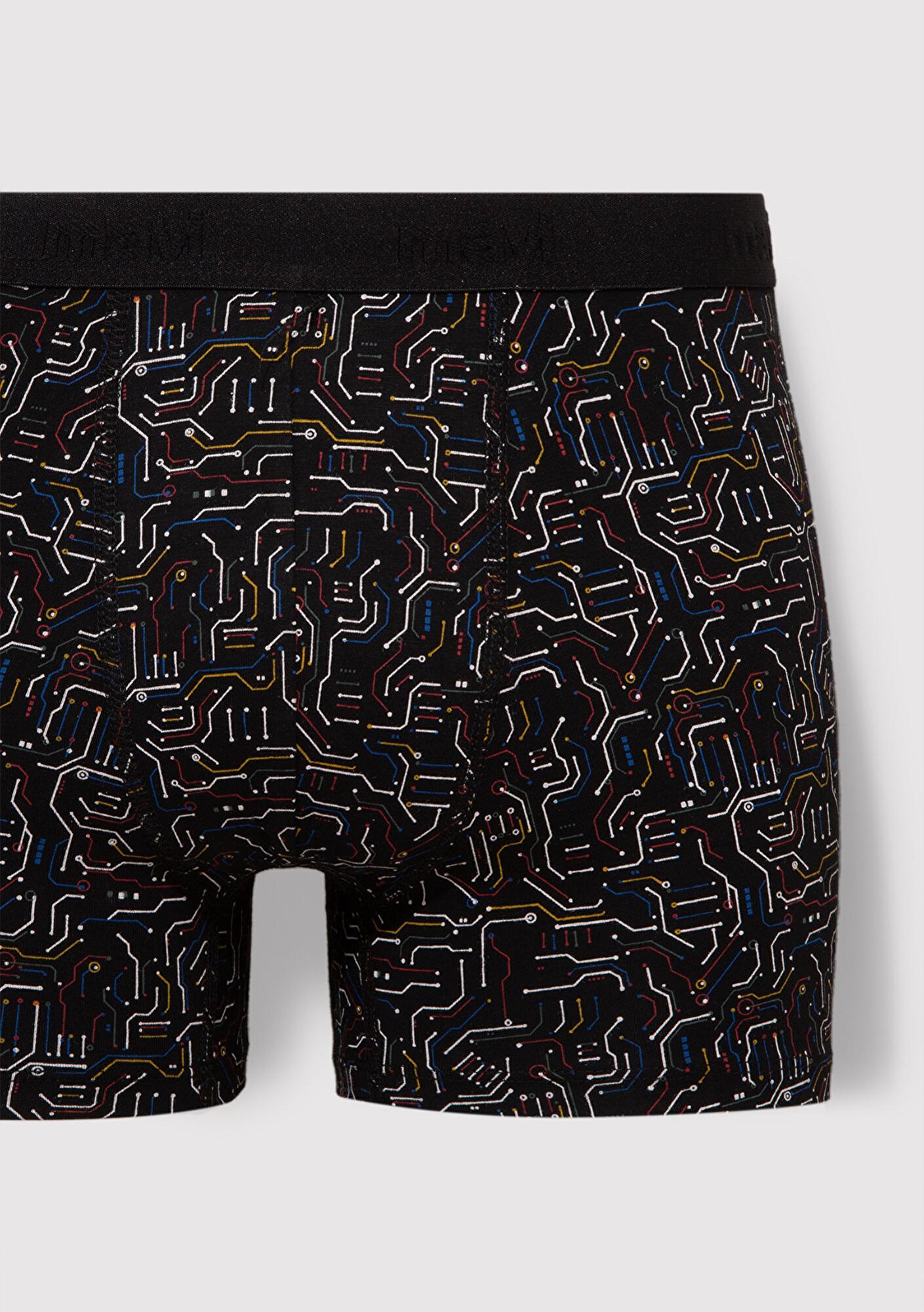 Mavi Baskılı Siyah Boxer 0910451-900