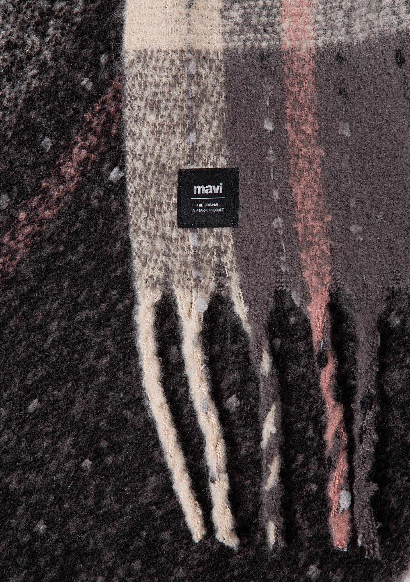 Mavi Püsküllü Kareli Atkı 1910697-34320