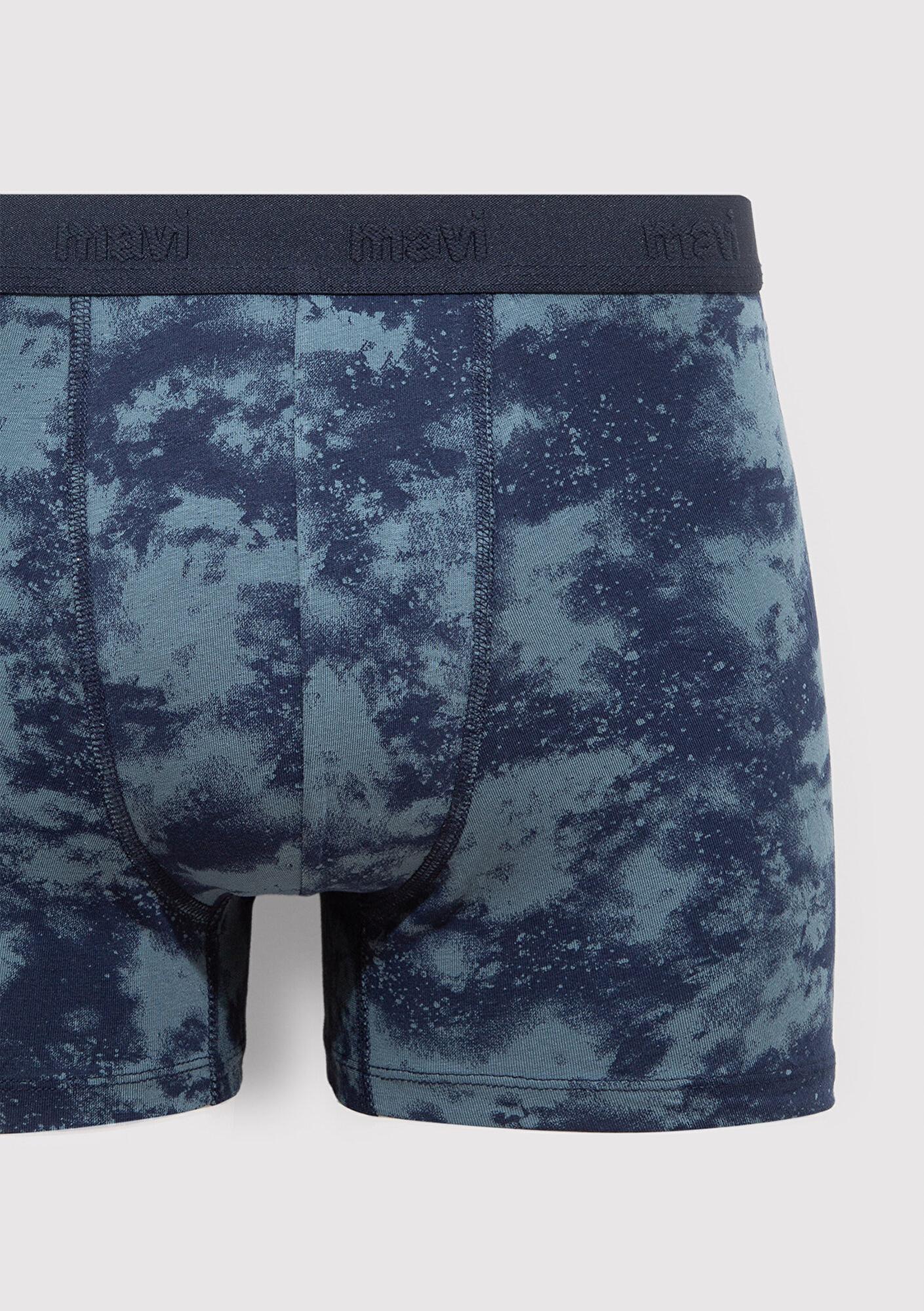 Mavi Batik Desenli Lacivert Boxer 092664-34340