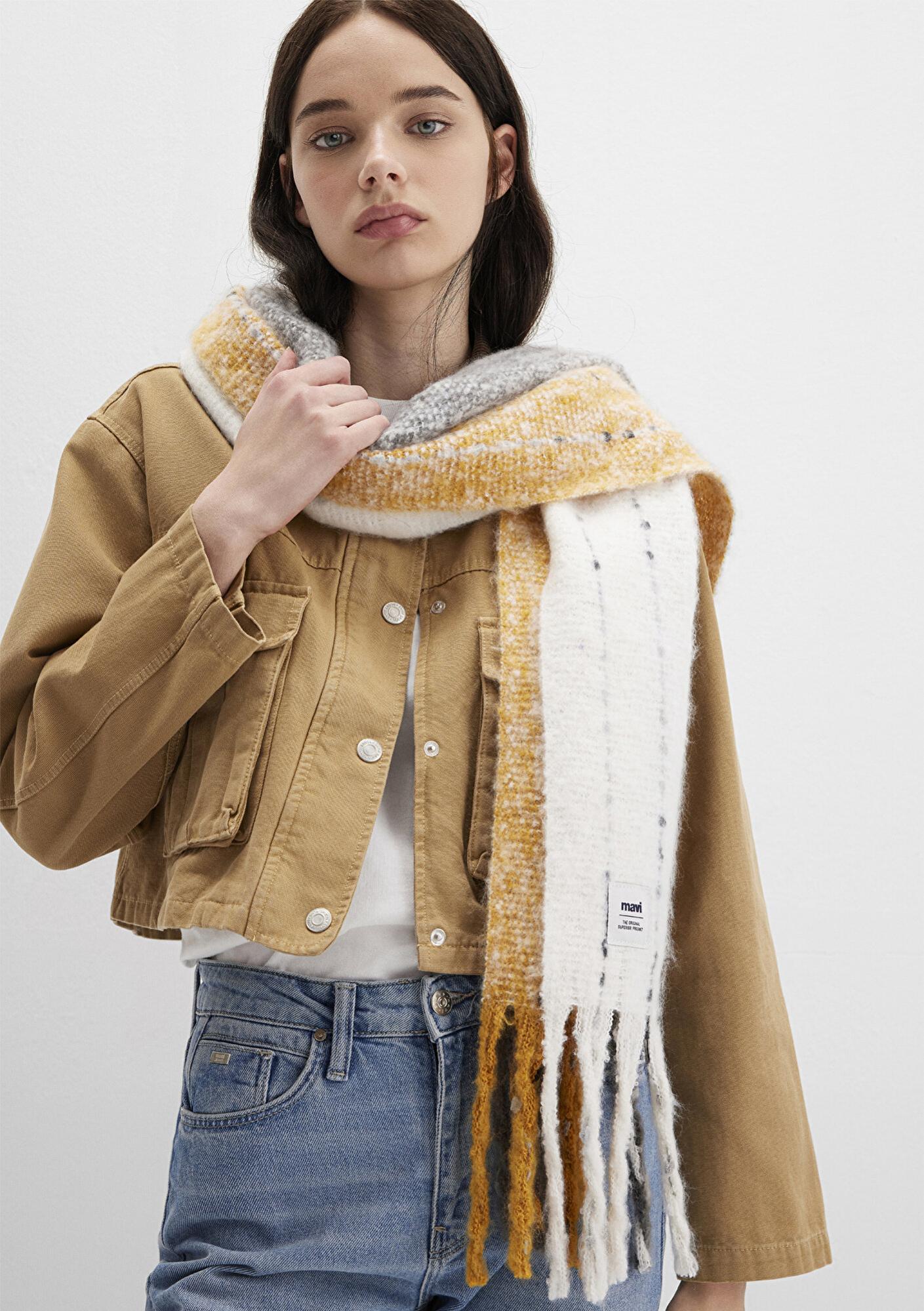 Mavi Püsküllü Atkı 197885-32173