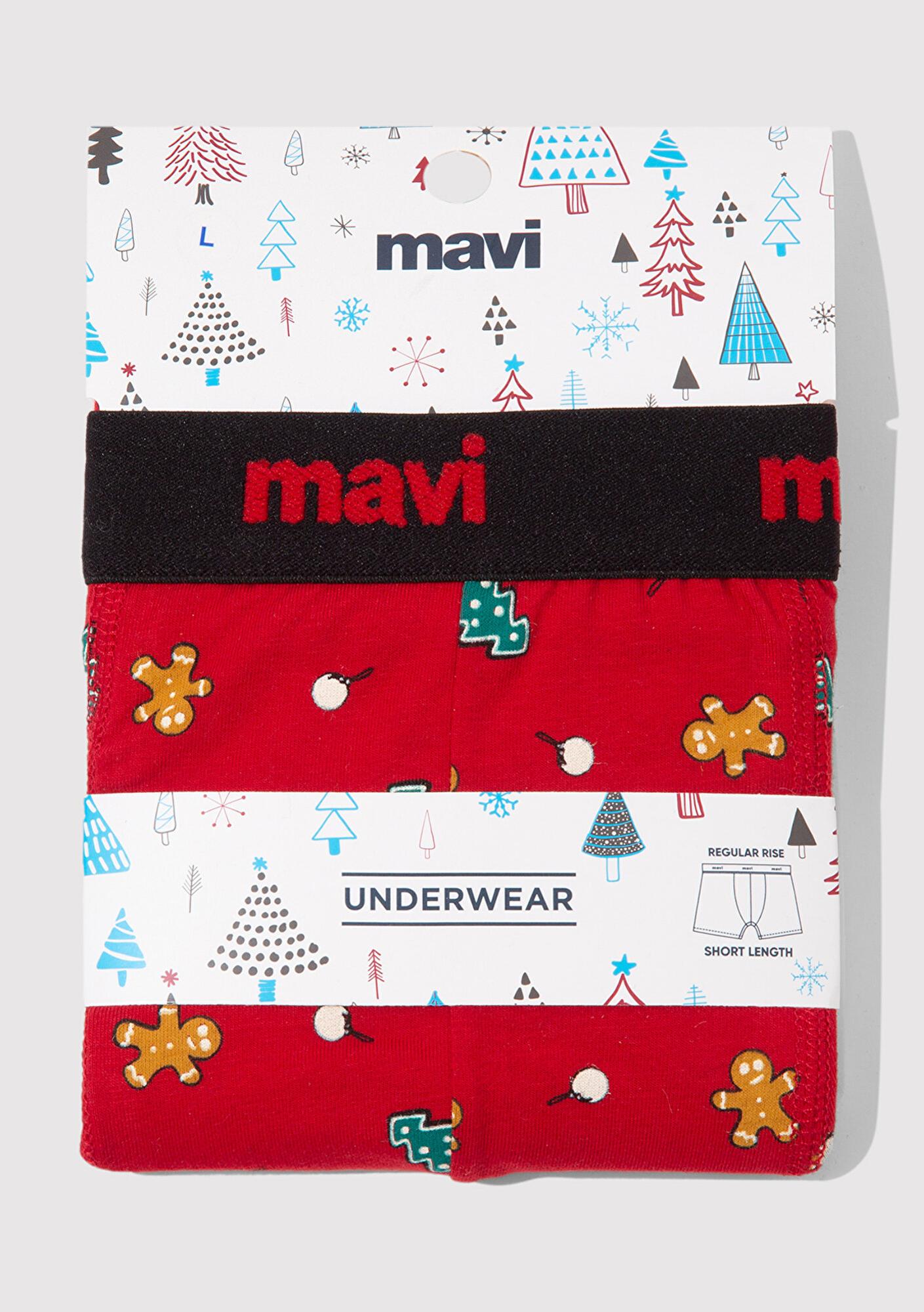 Mavi Yılbaşı Temalı Baskılı Boxer 092252-32421