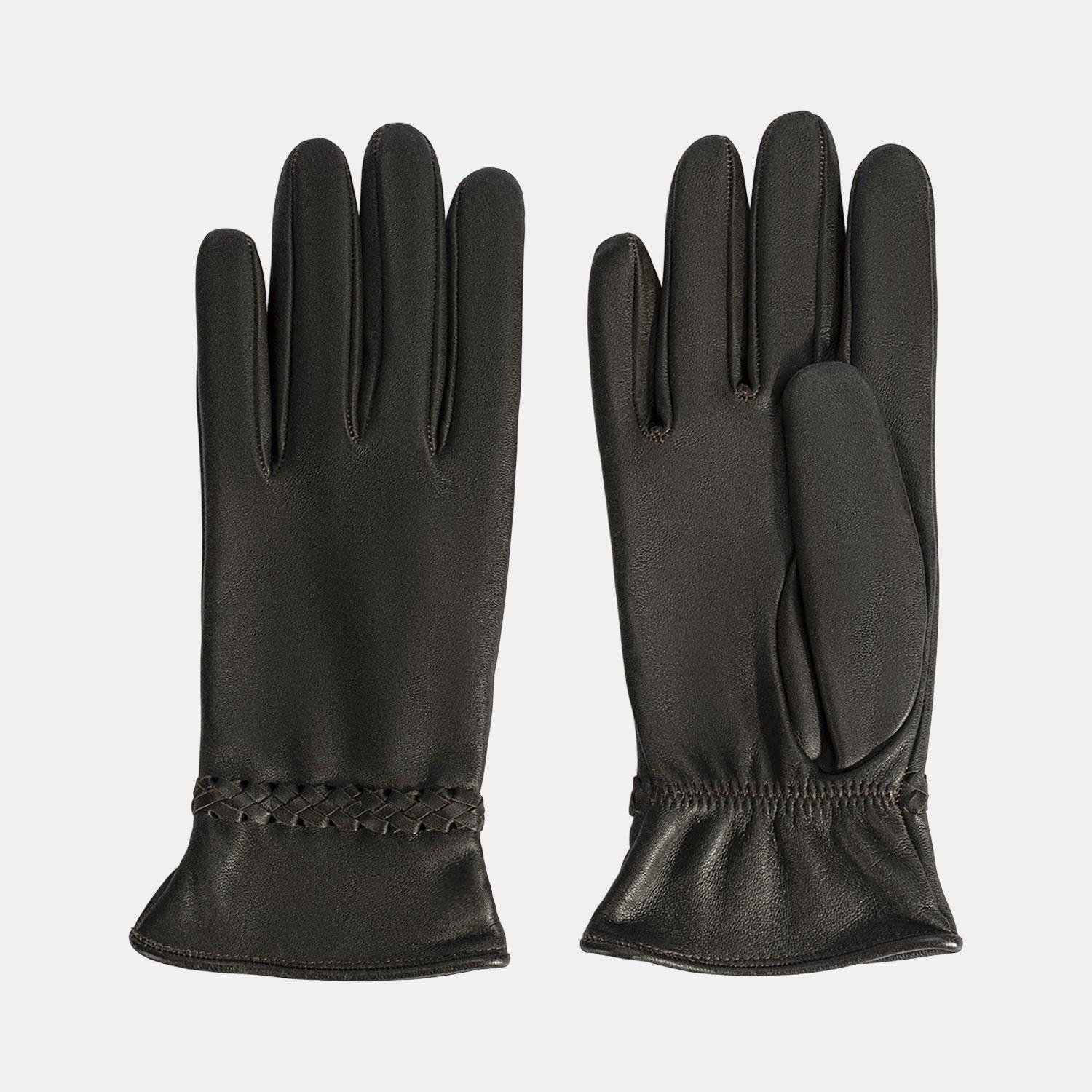 Kadın Acı Kahve Deri Eldiven