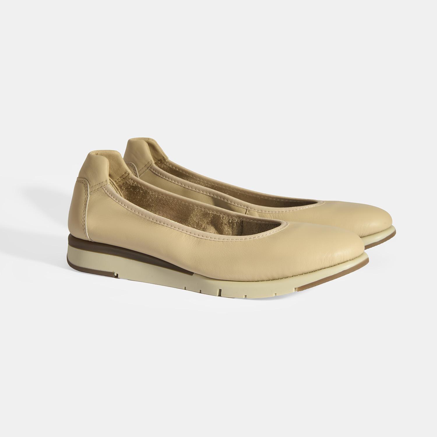 Kadın Bej Deri DesaComfort Günlük Ayakkabı