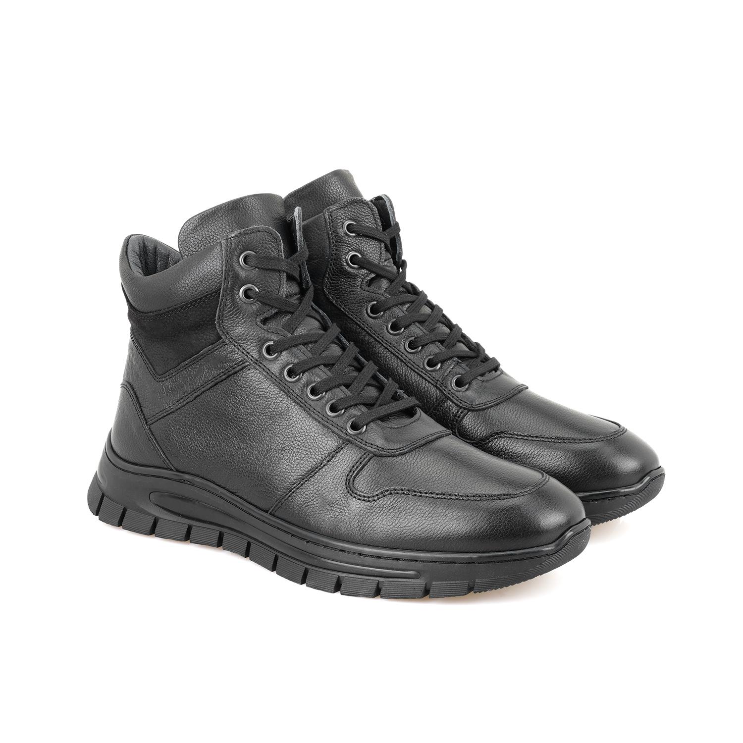 Duane Siyah Erkek Fermuarlı Deri Bot