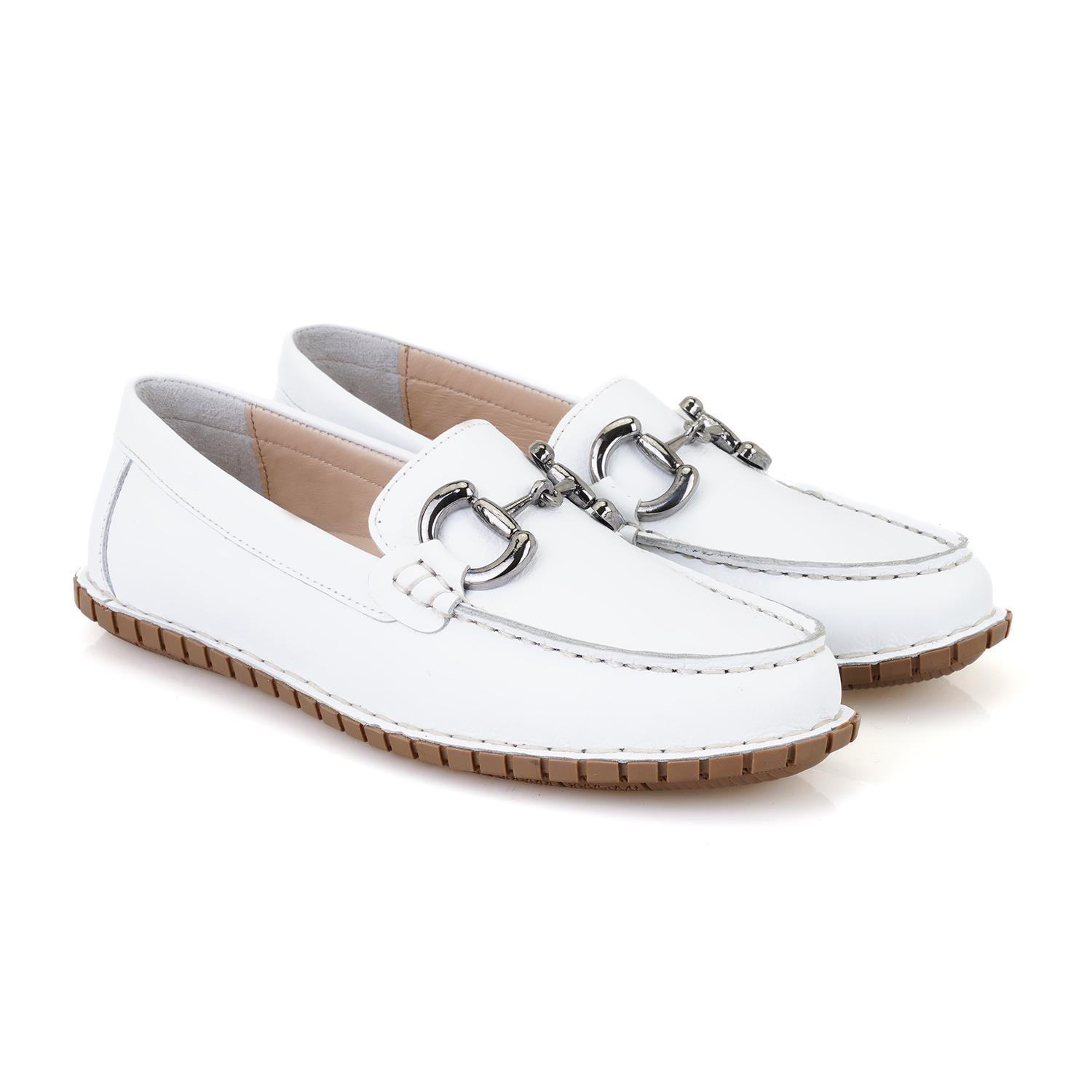 Kadın Beyaz DesaComfort Deri Loafer