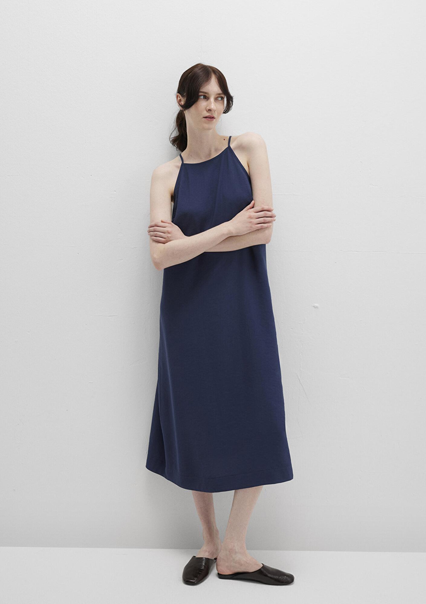 Mavi Askılı Lacivert Elbise 1310770-70487