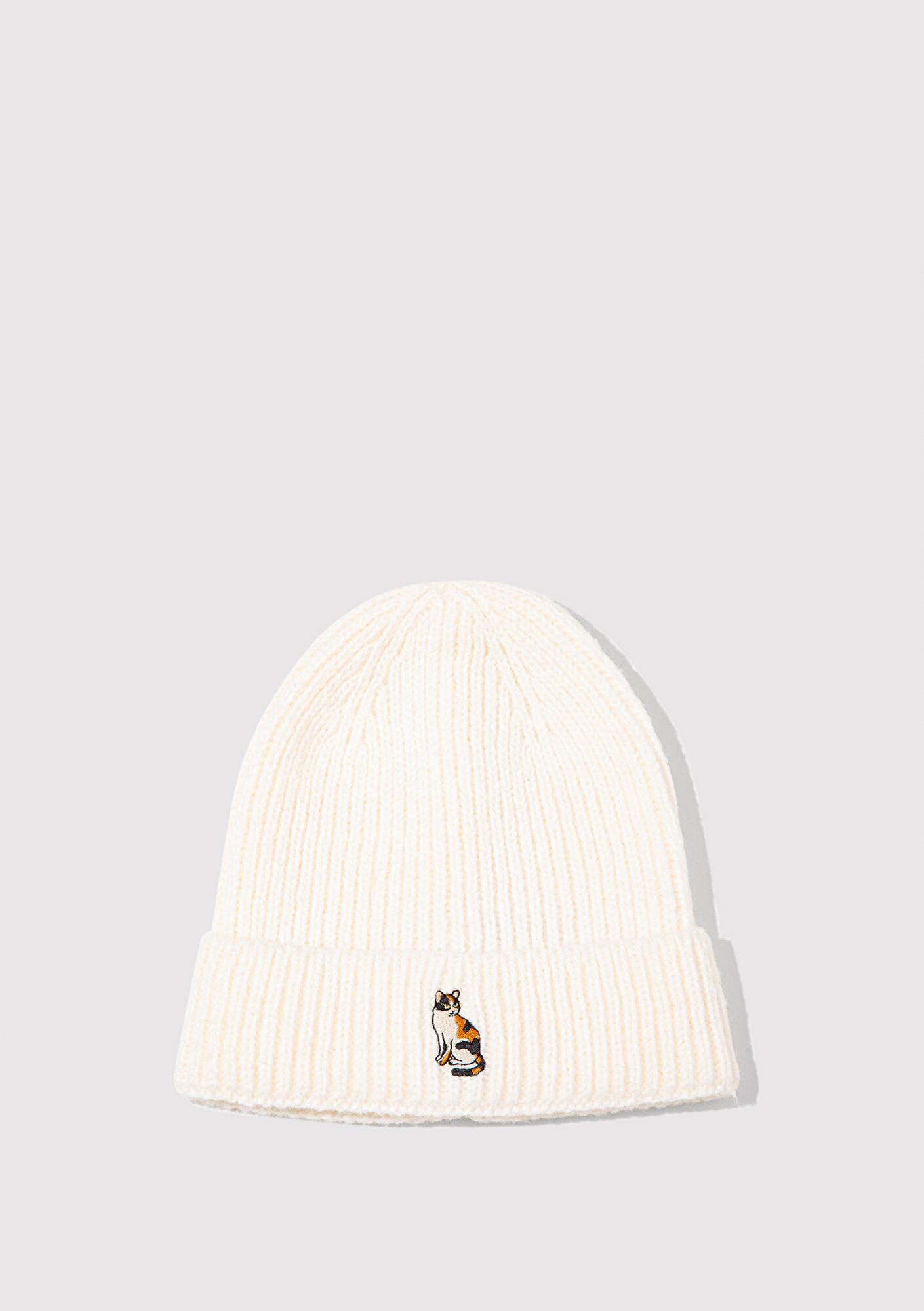 Mavi Kedi Nakışlı Ekru Bere 1913940-80194