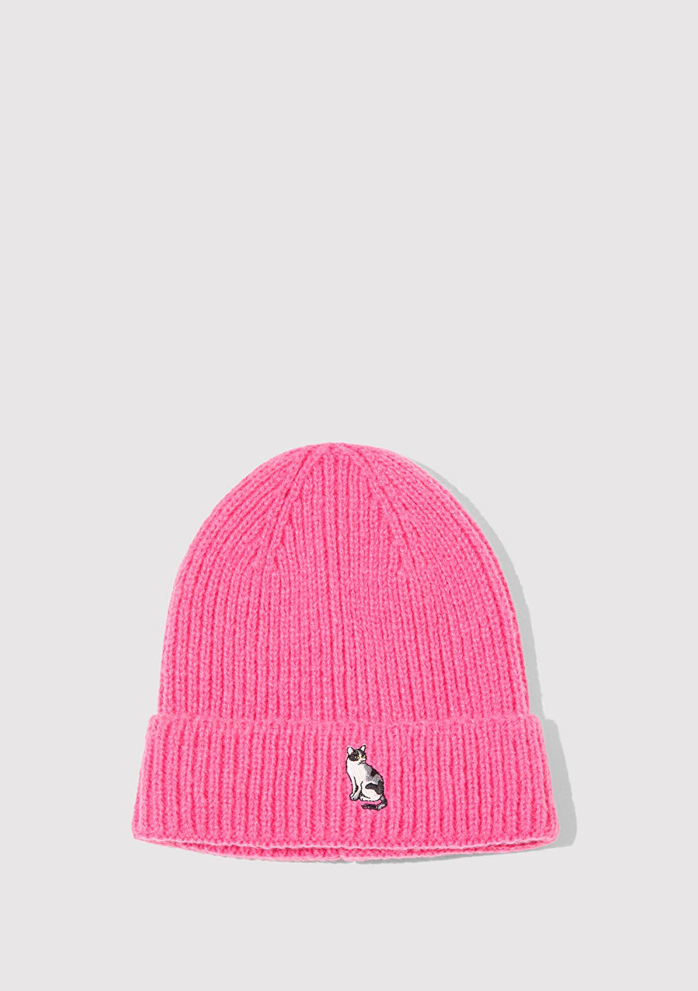 Mavi Kedi Nakışlı Pembe Bere 1913941-28396