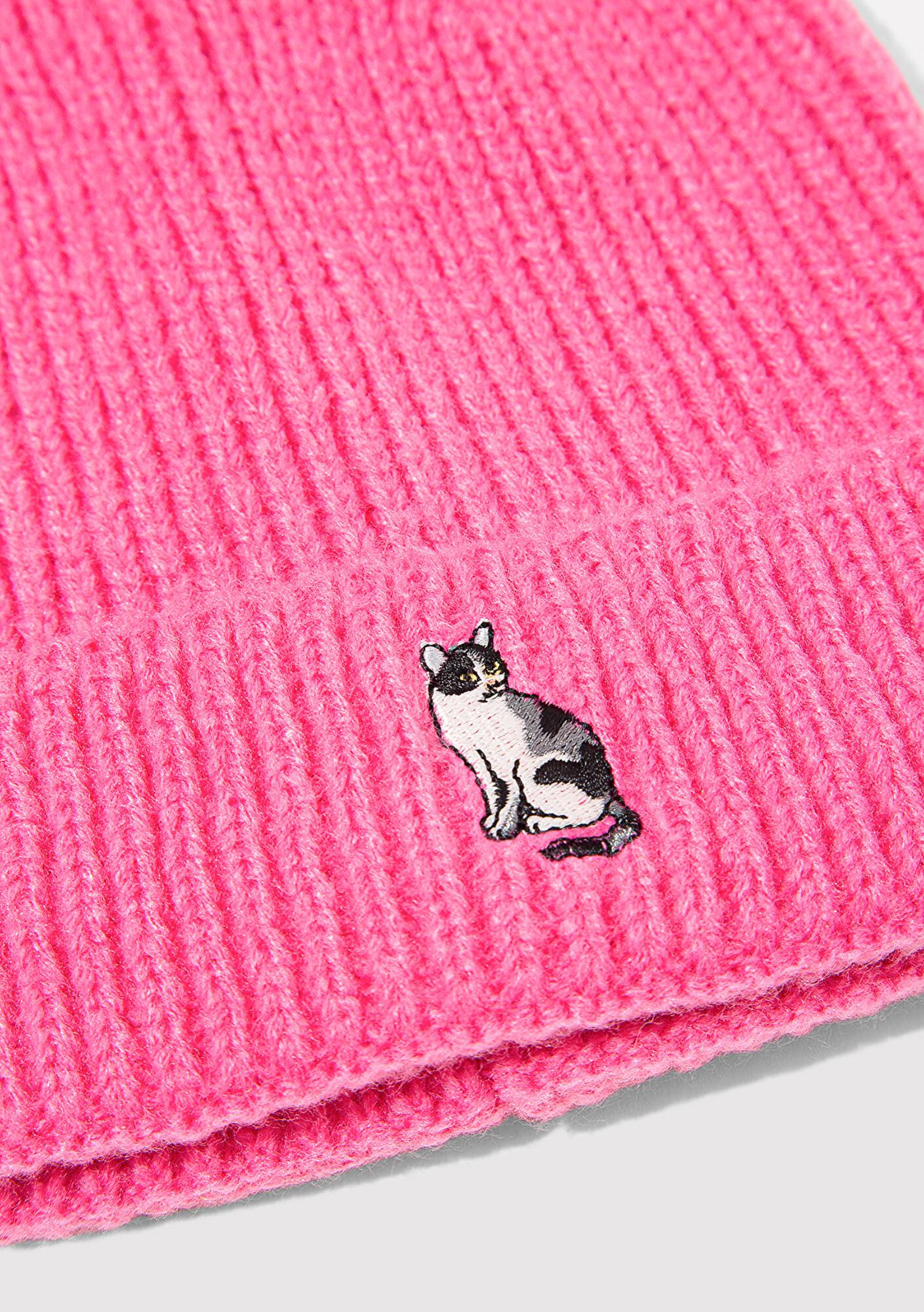 Mavi Kedi Nakışlı Pembe Bere 1913941-28396