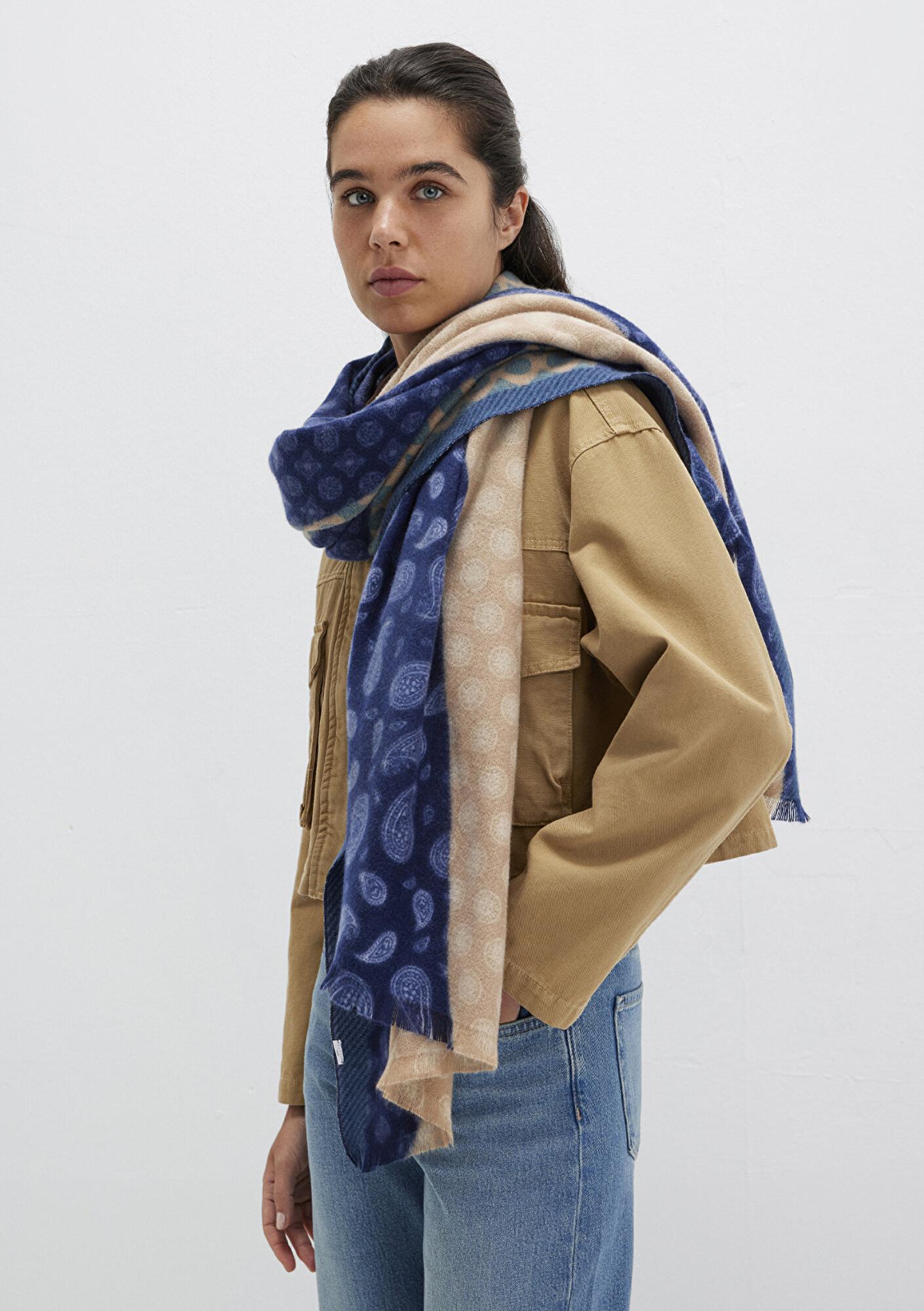 Mavi Baskılı Atkı 1913721-82045