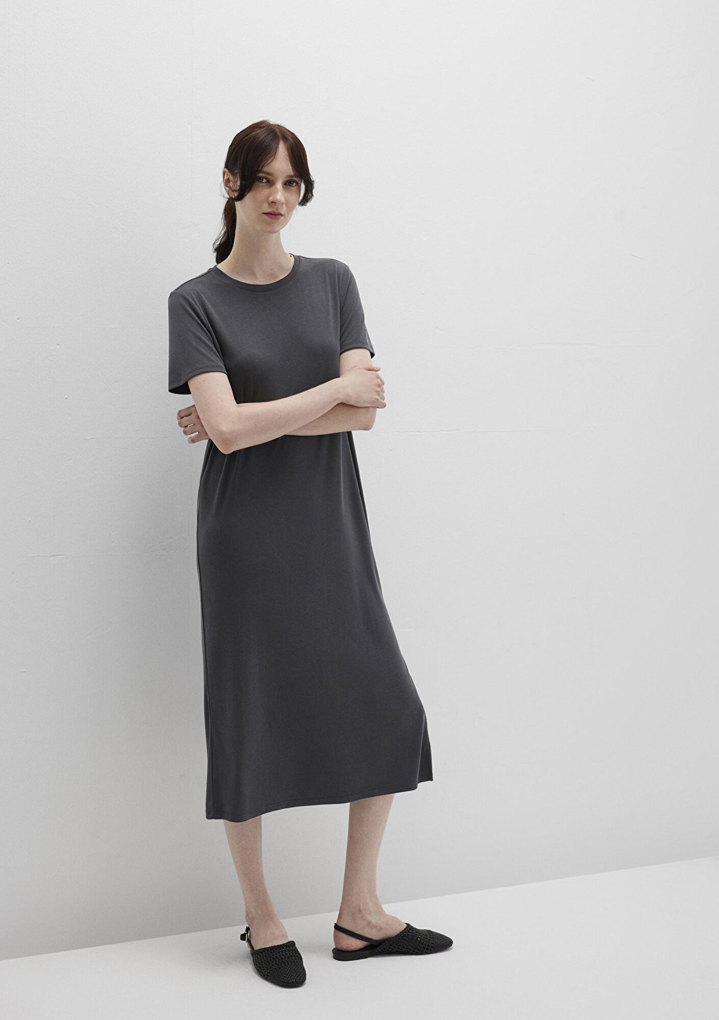 Mavi (TENCEL™) Modal Antrasit Midi Elbise 1310777-70095