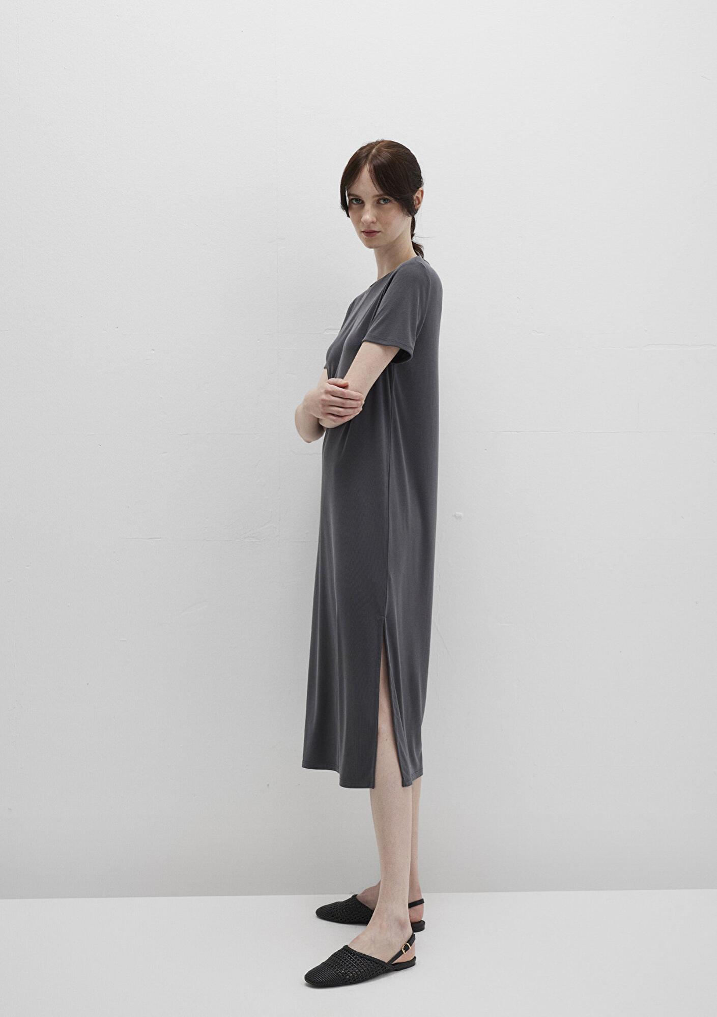 Mavi (TENCEL™) Modal Antrasit Midi Elbise 1310777-70095