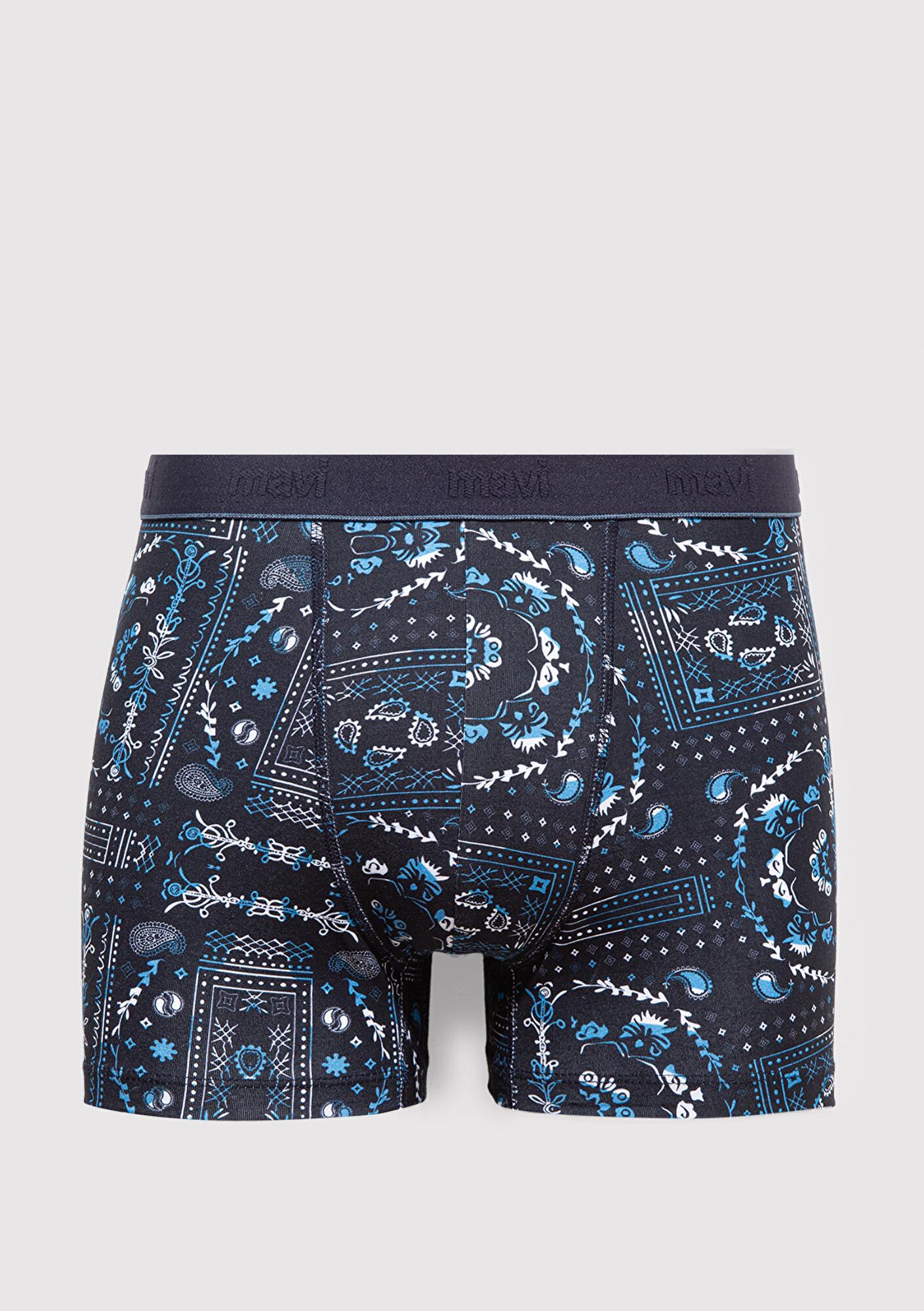 Mavi Baskılı Lacivert Boxer 0911986-32184