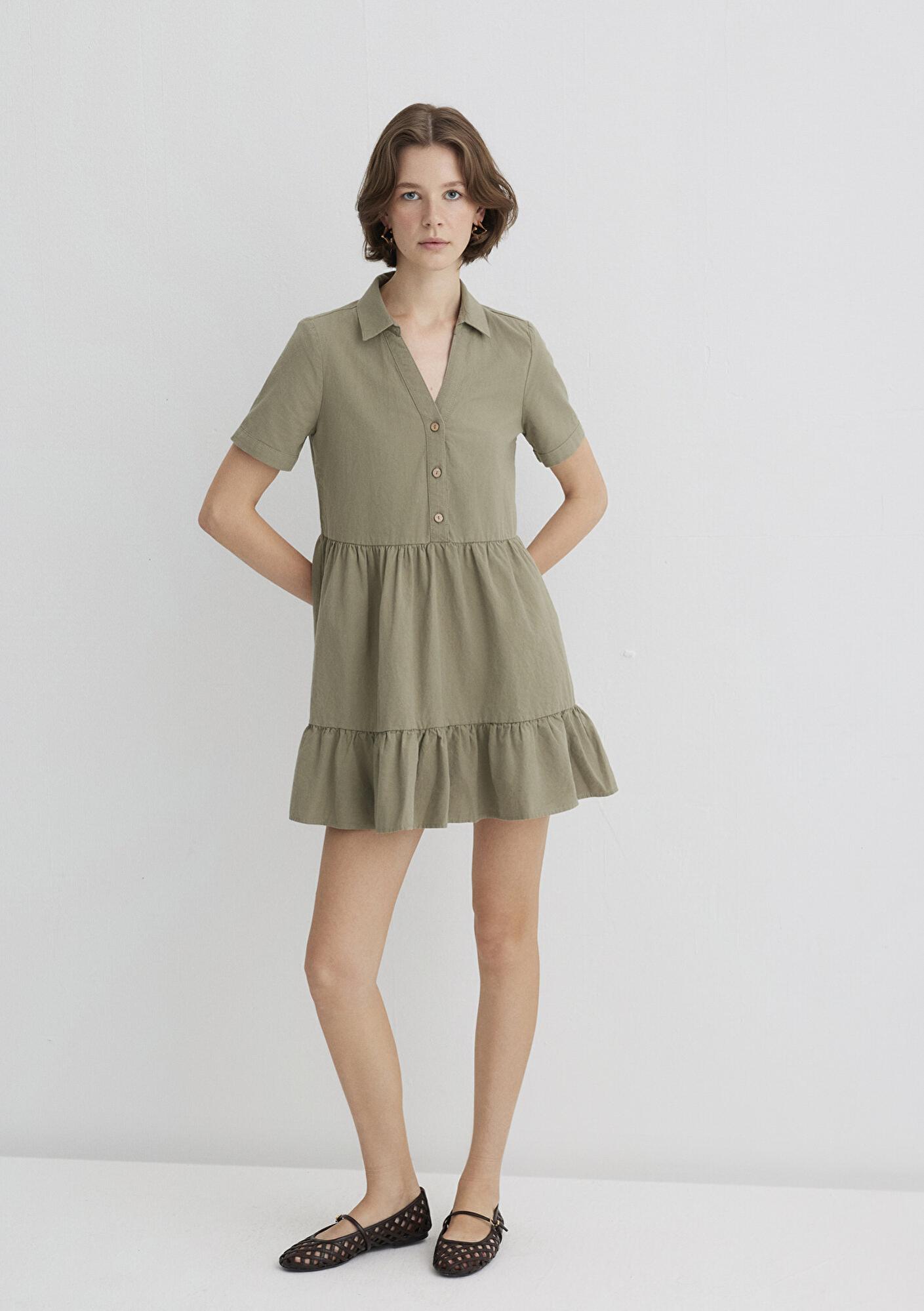 Mavi Yeşil Elbise 1310757-71818