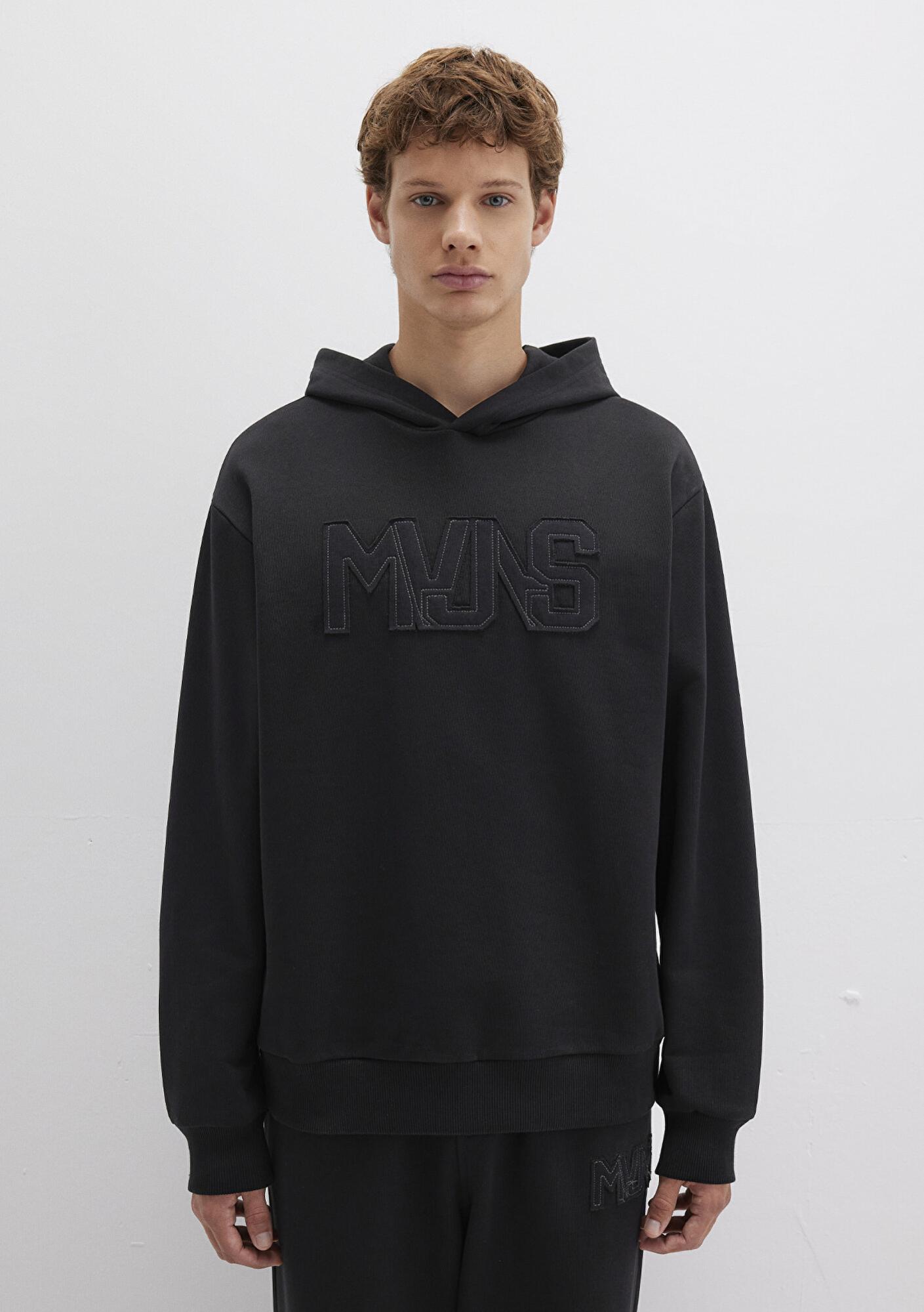 Mavi MVJNS Baskılı Kapüşonlu Siyah Sweatshirt 0S10346-900