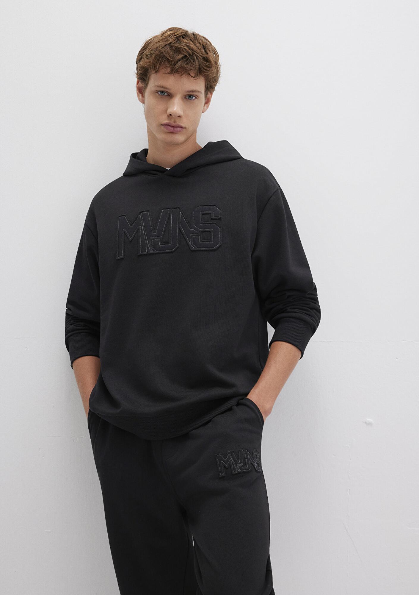 Mavi MVJNS Baskılı Kapüşonlu Siyah Sweatshirt 0S10346-900